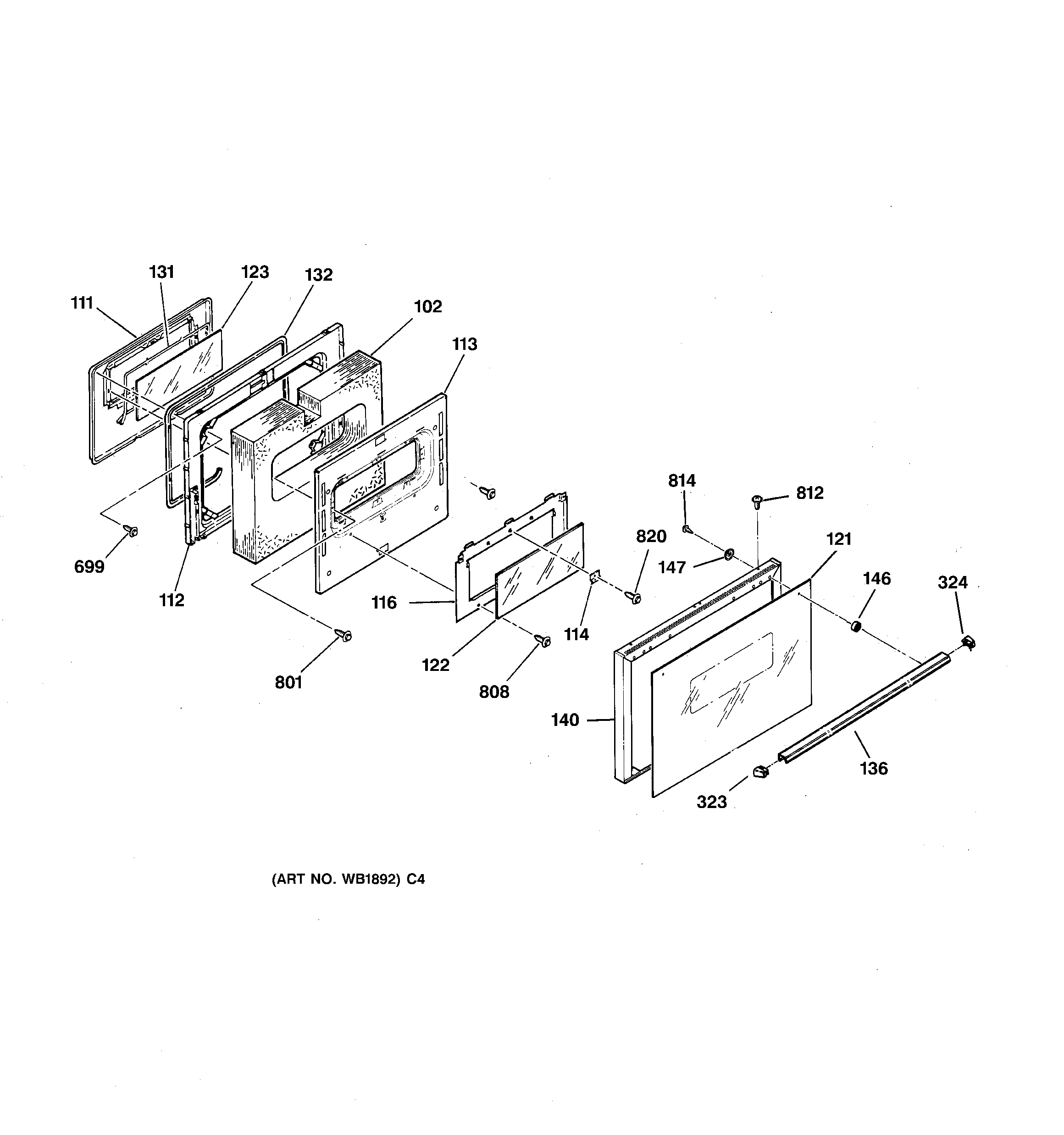 Hotpoint RB757GV1WH door diagram