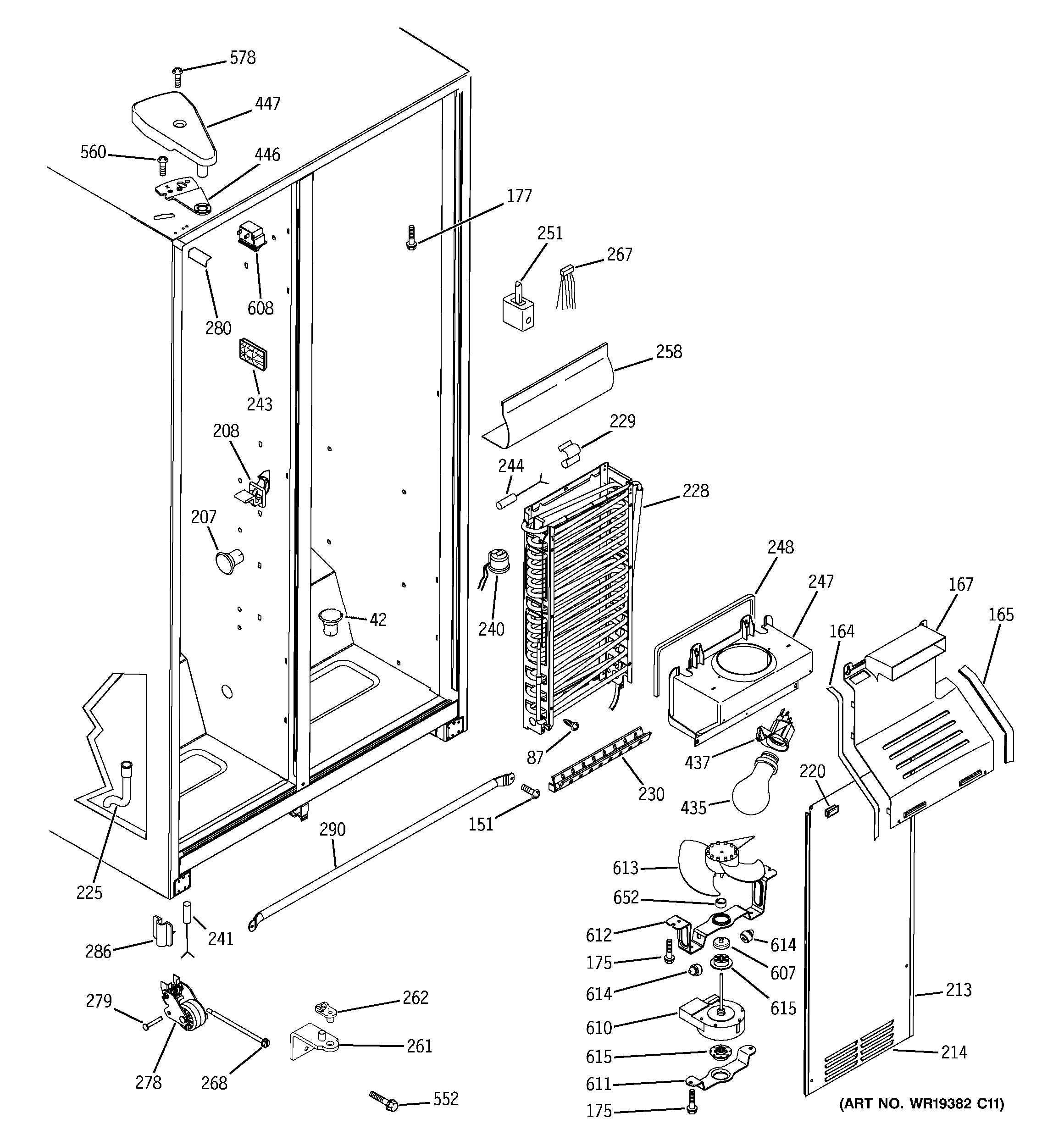Hotpoint HST20DBPHWH freezer section diagram