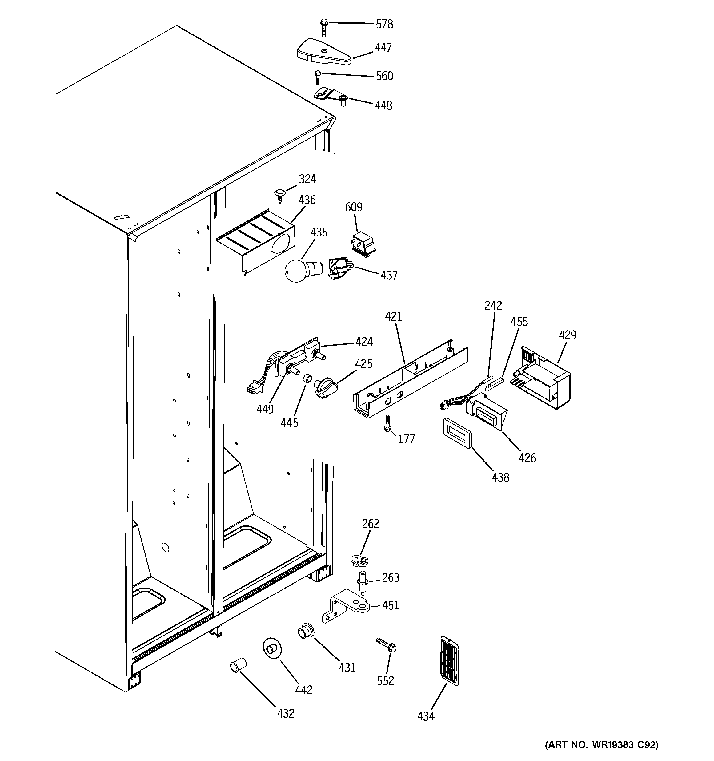 Hotpoint HST20DBPHWH fresh food section diagram