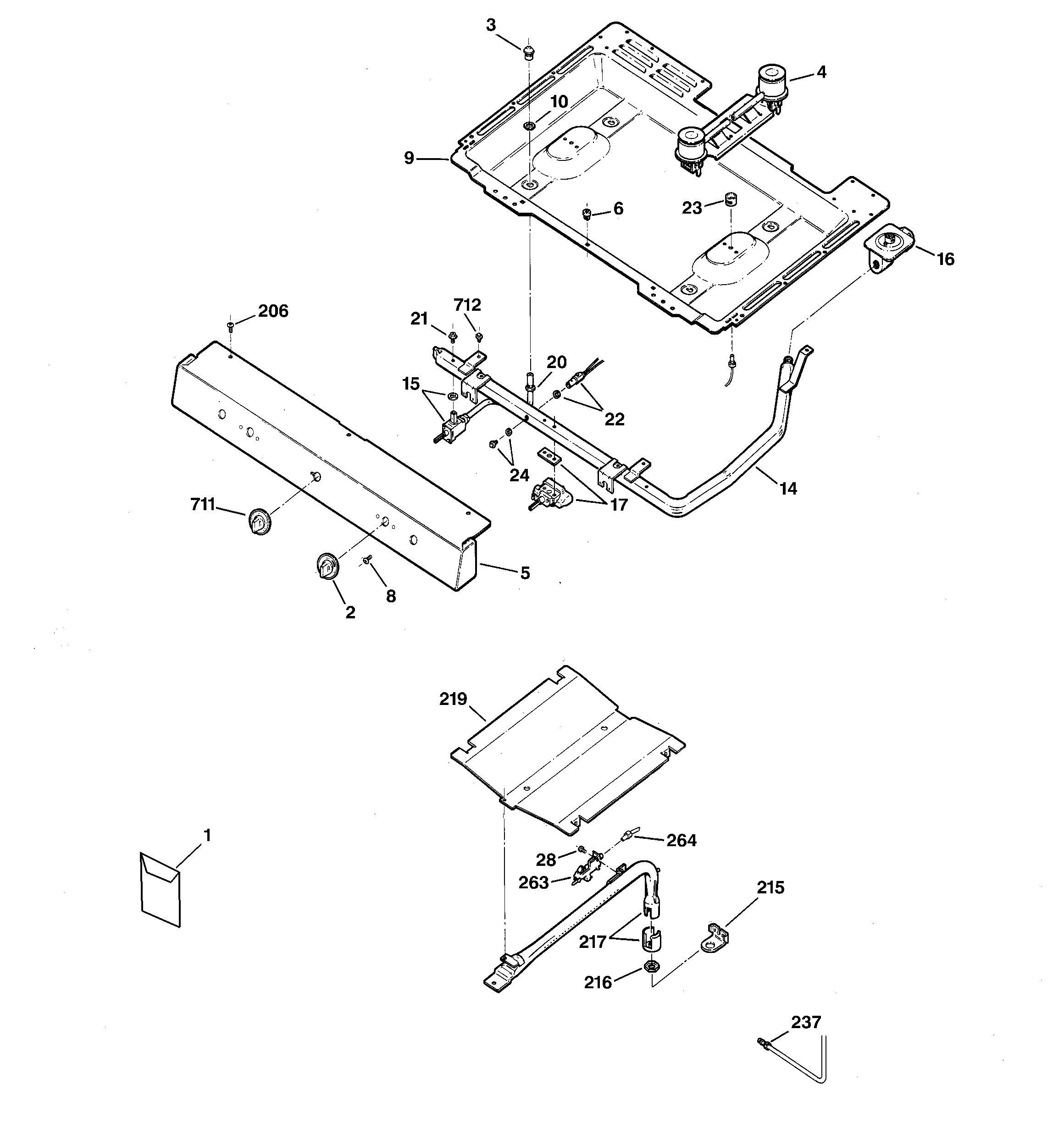 Hotpoint RGB524PPH2WH gas & burner parts diagram