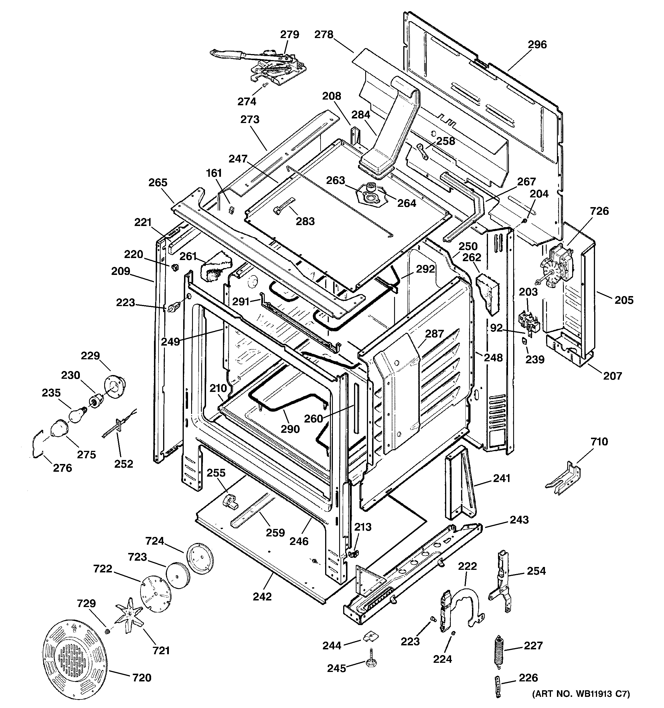 Hotpoint RB797AC1AA body parts diagram