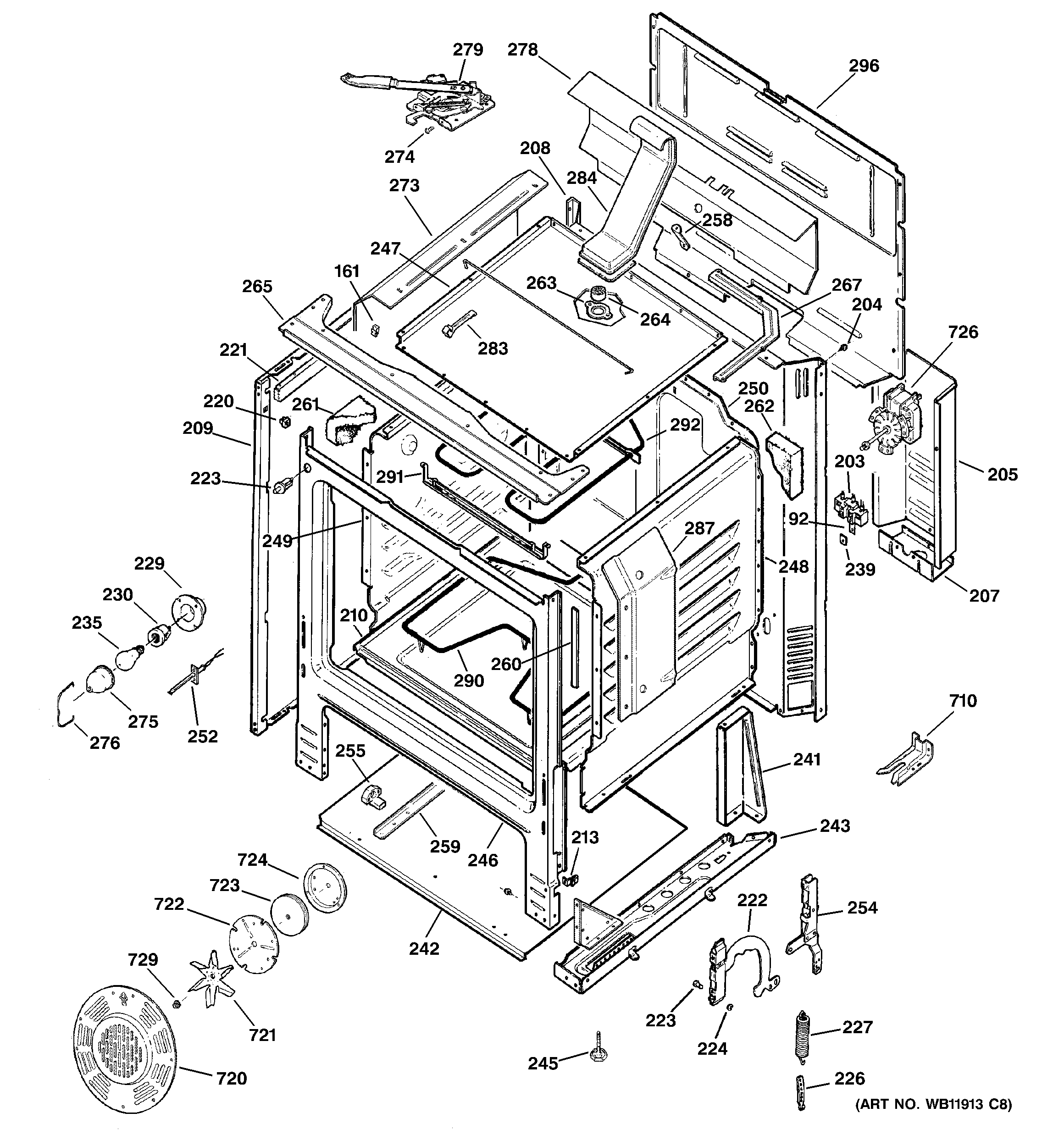 Hotpoint RB798BC2BB body parts diagram