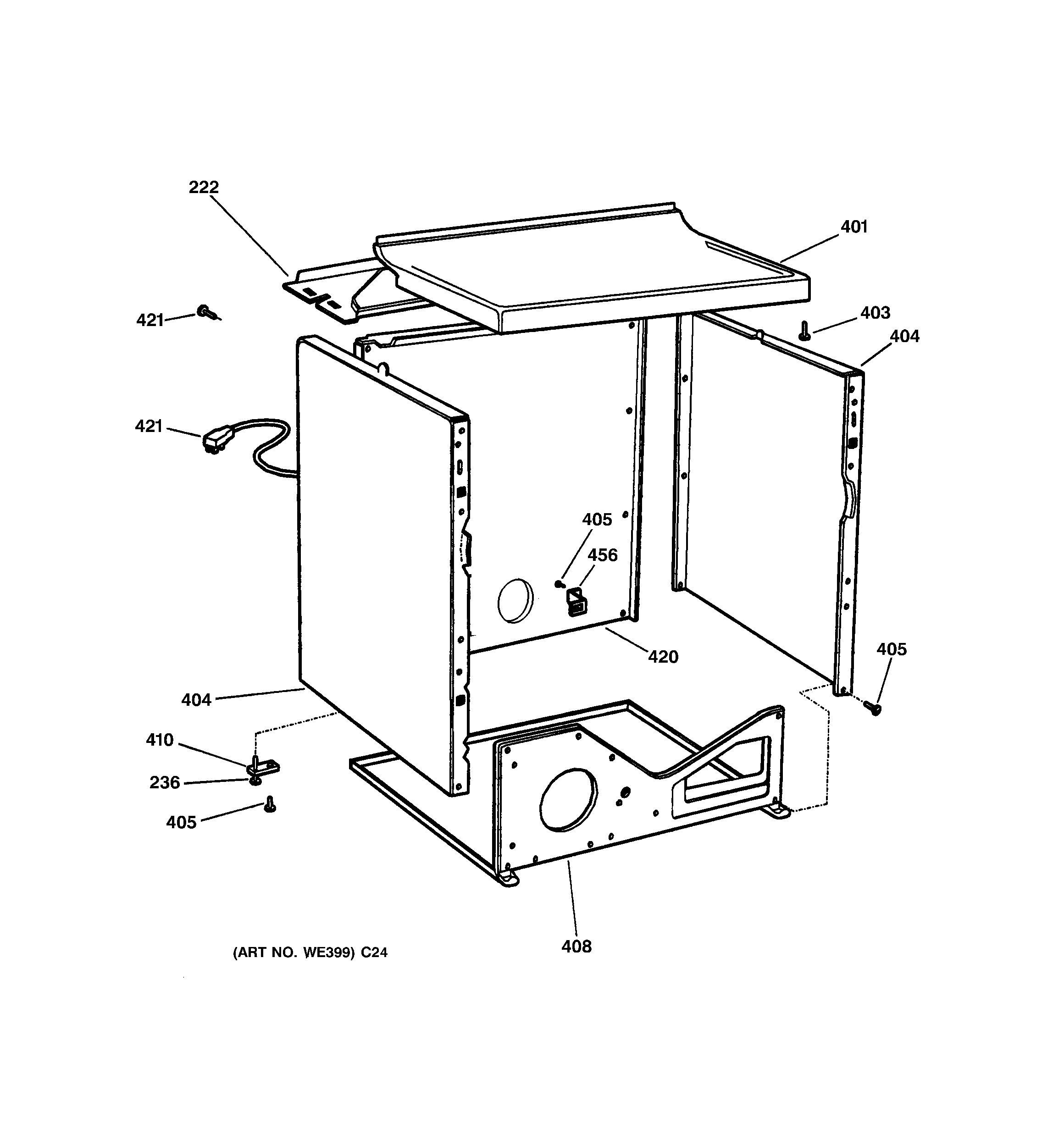 Hotpoint NVLR223GG1WW cabinet diagram