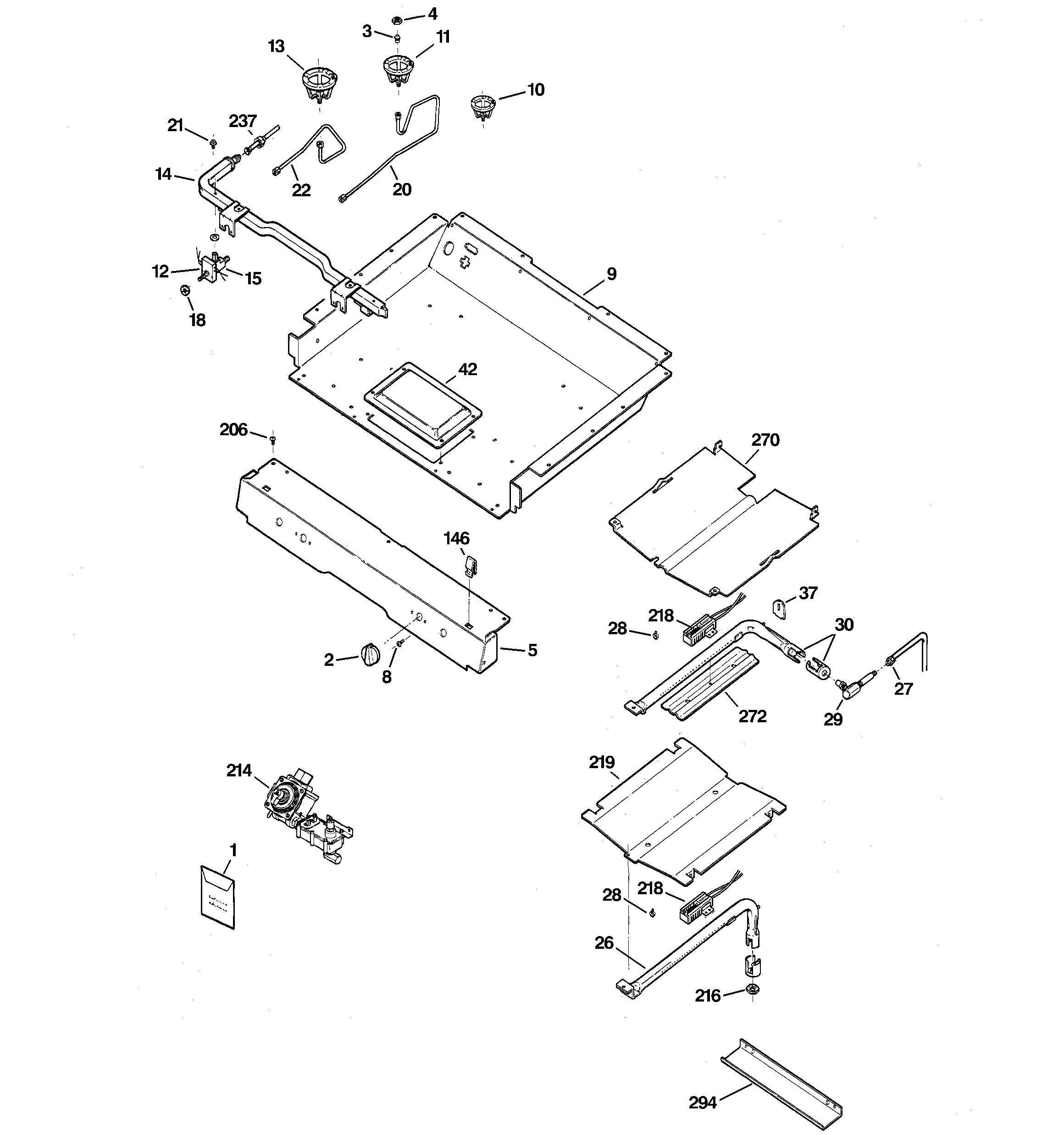 Hotpoint RGB740BEH3CT gas & burner parts diagram