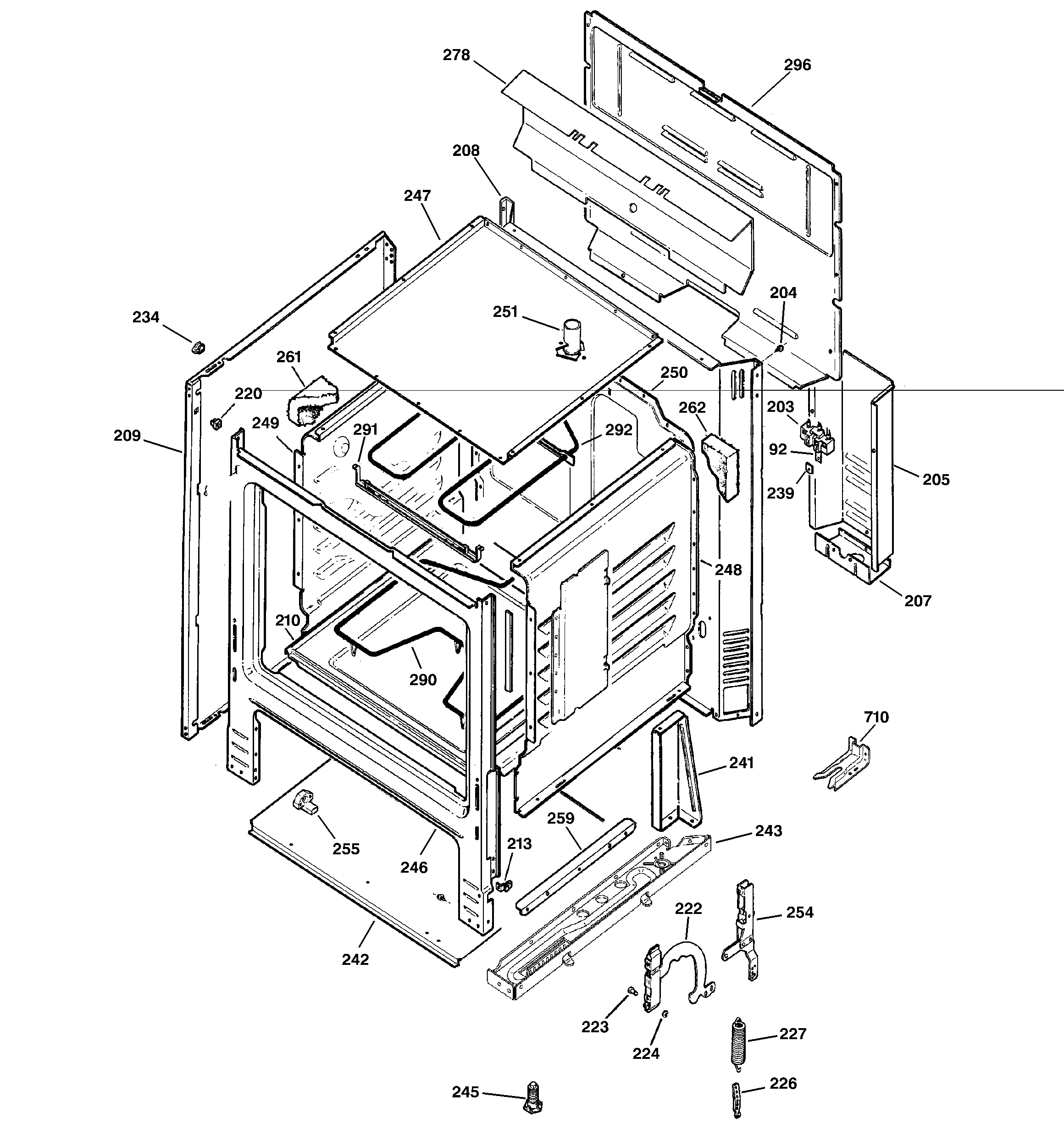 Hotpoint RB525BH3WH body parts diagram