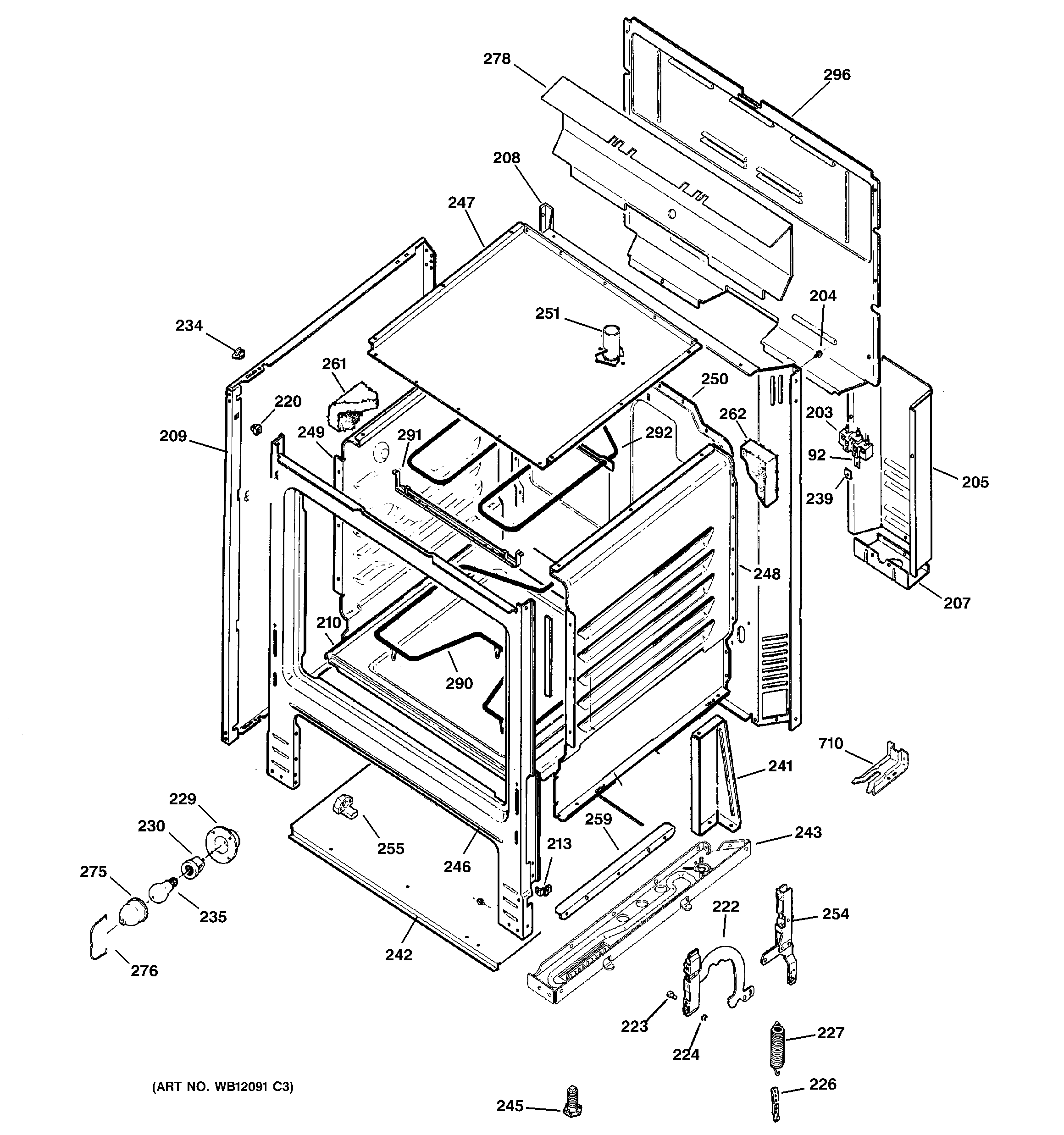 Hotpoint RB536WH3WW body parts diagram