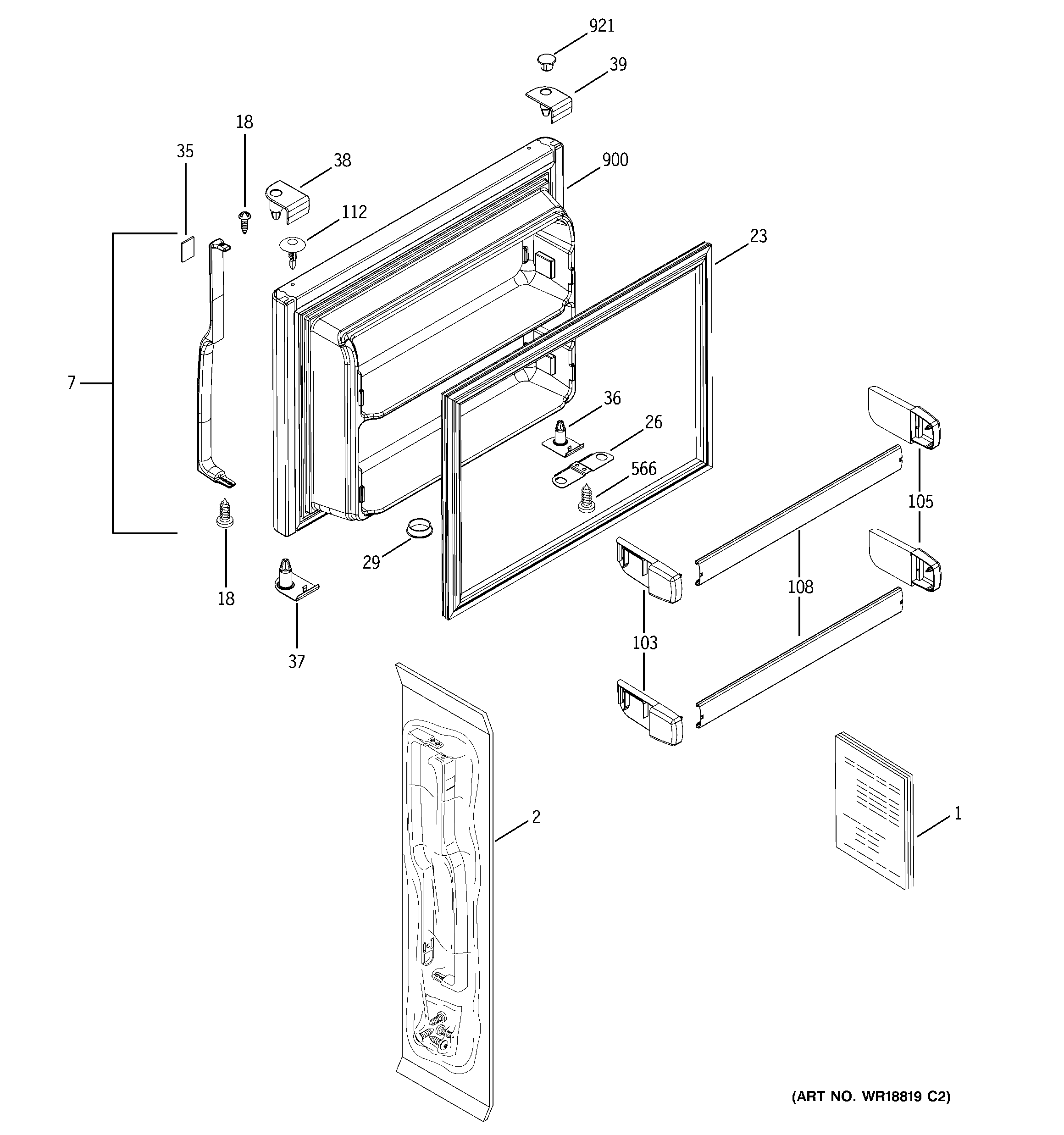 Hotpoint HTM18IBPGRSA freezer door diagram
