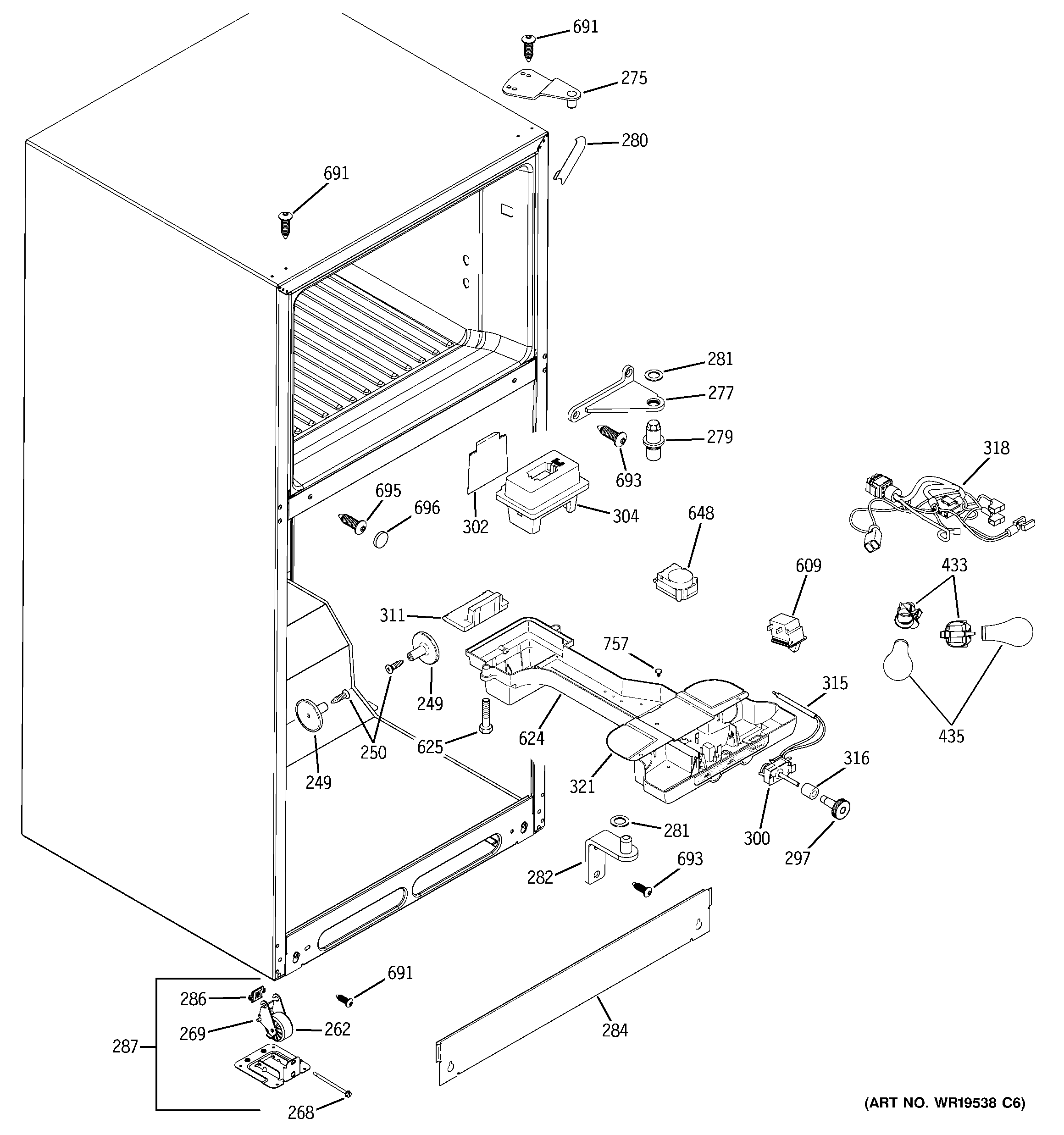 Hotpoint HTM18IBPGRSA fresh food section diagram