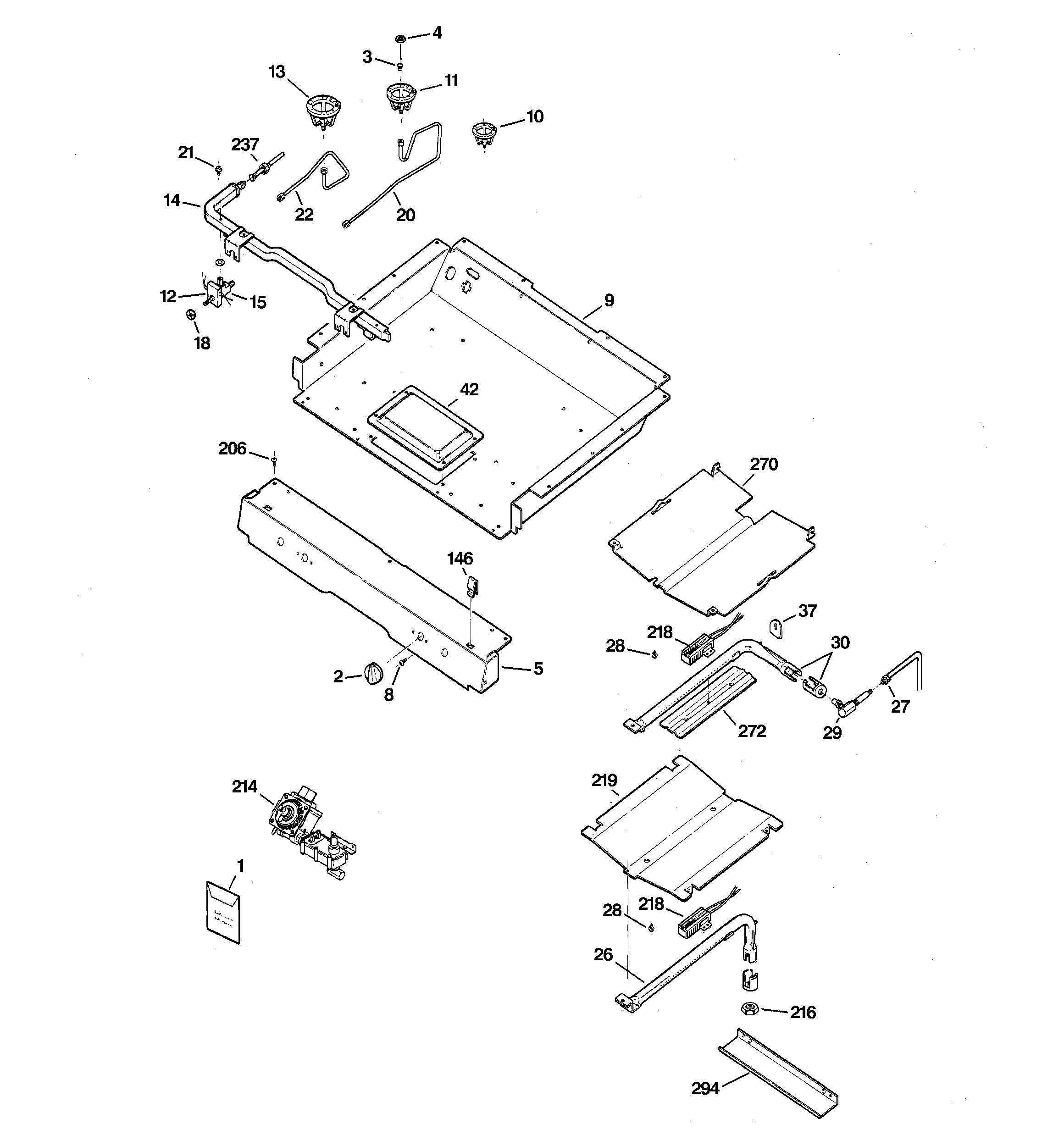 Hotpoint RGB745WEH4WW gas & burner parts diagram