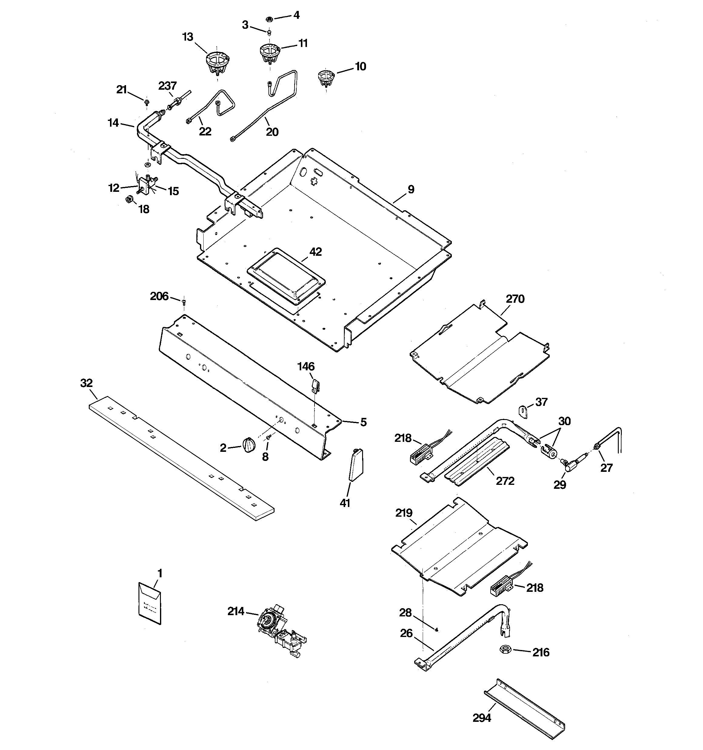 Hotpoint RGB790SEH2SA gas & burner parts diagram