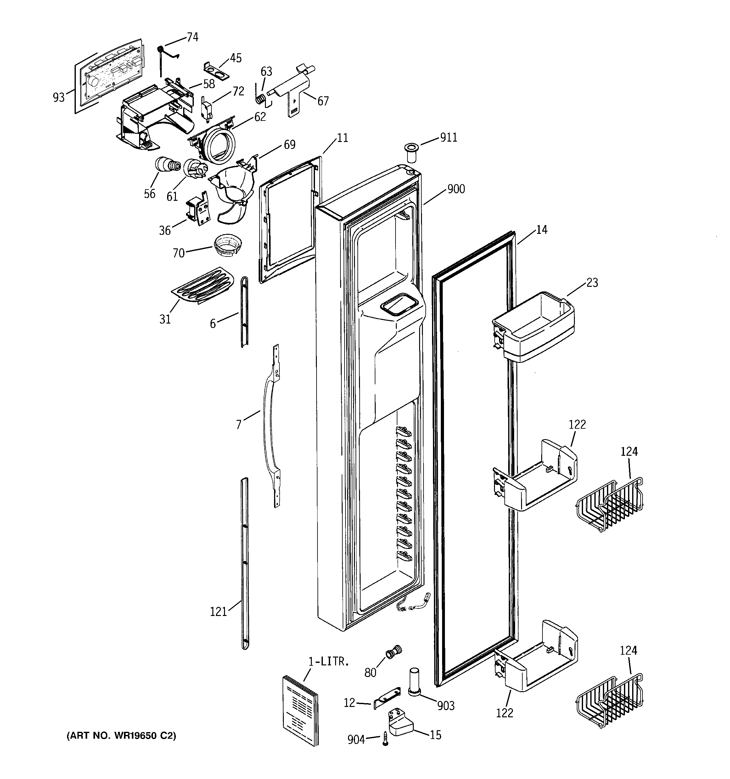 Hotpoint HSK29MGMJCCC freezer door diagram