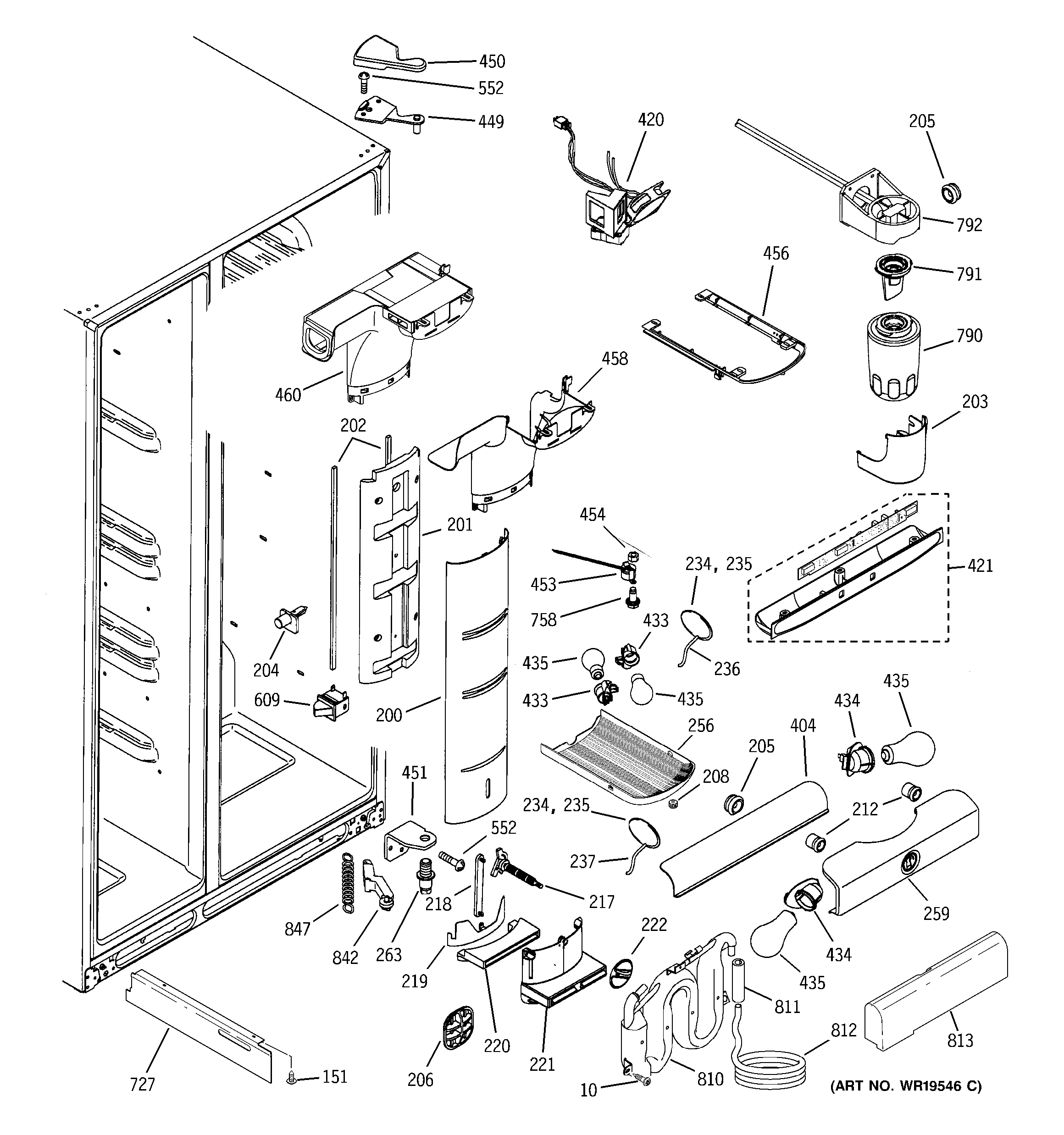 Hotpoint HSK29MGMJCCC fresh food section diagram