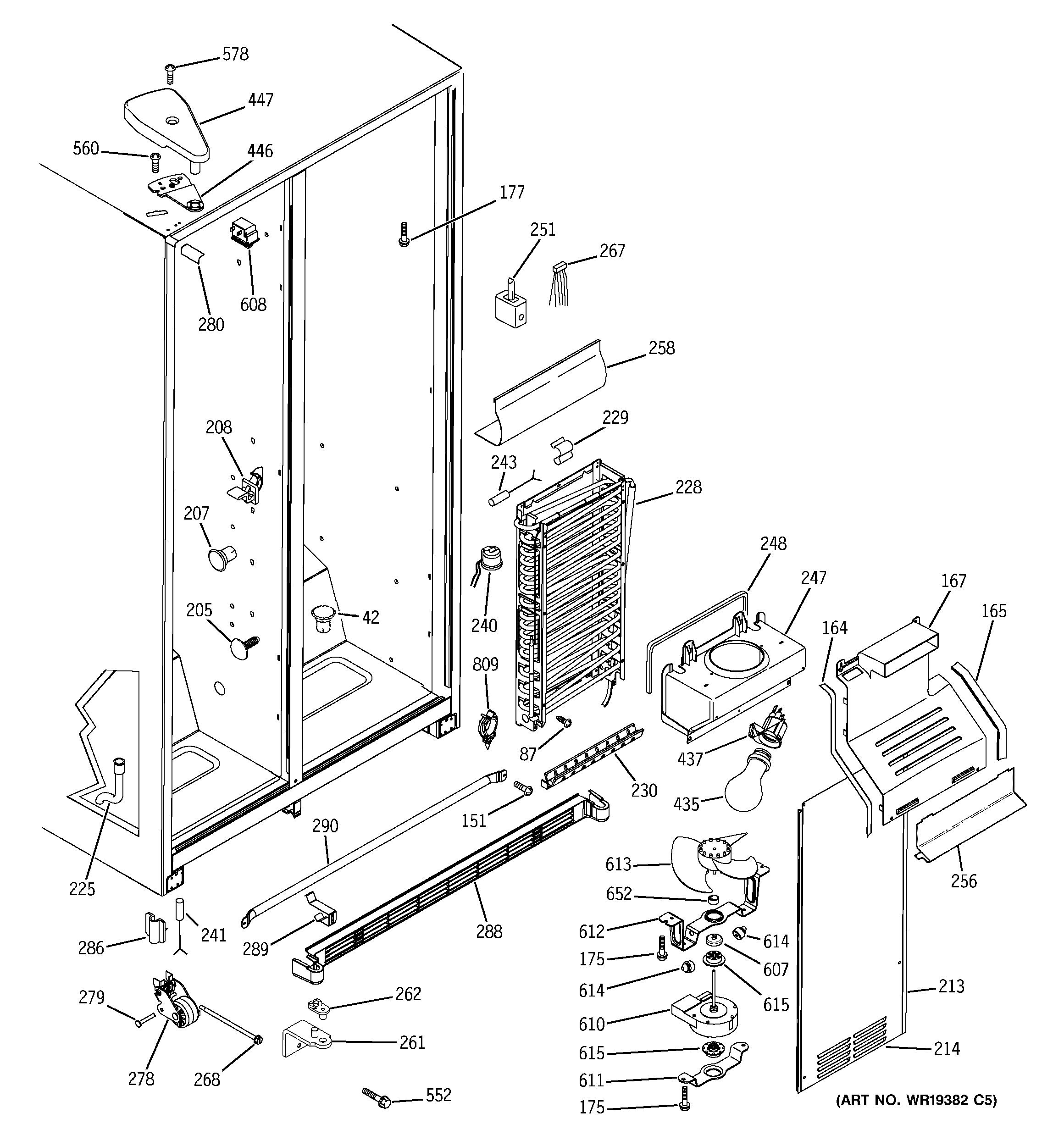 Hotpoint HST22IFPHWW freezer section diagram