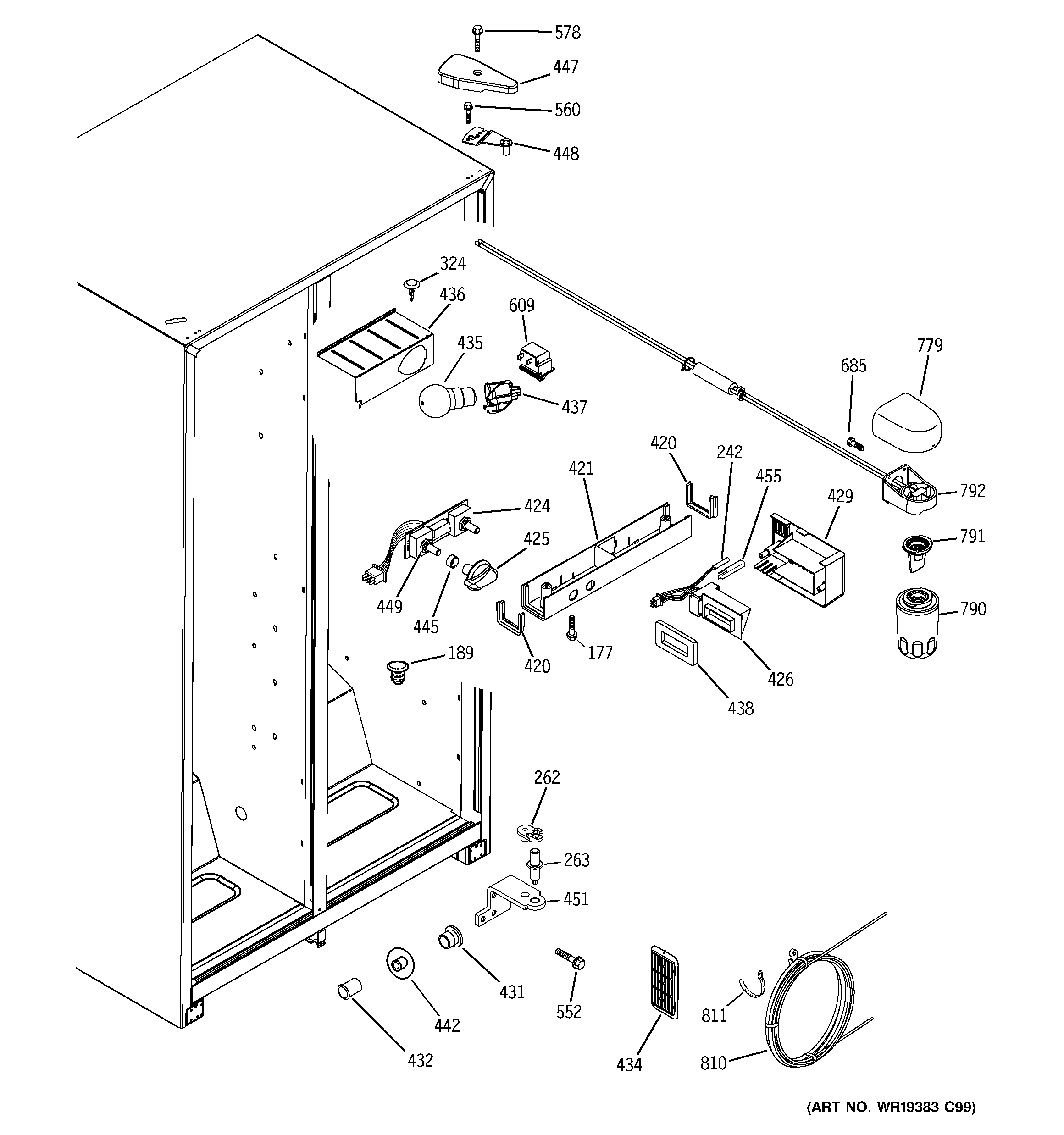 Hotpoint HST22IFPHWW fresh food section diagram