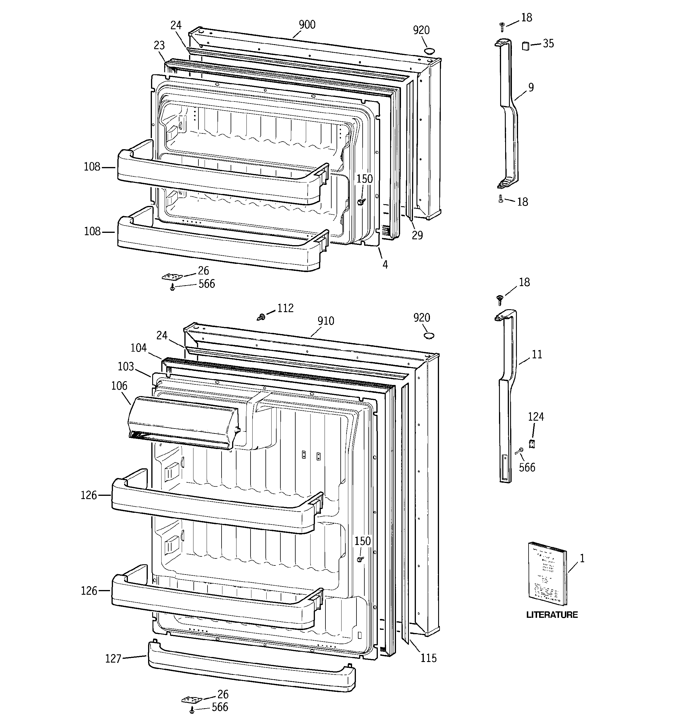 Hotpoint HTS18CCSERCC doors diagram