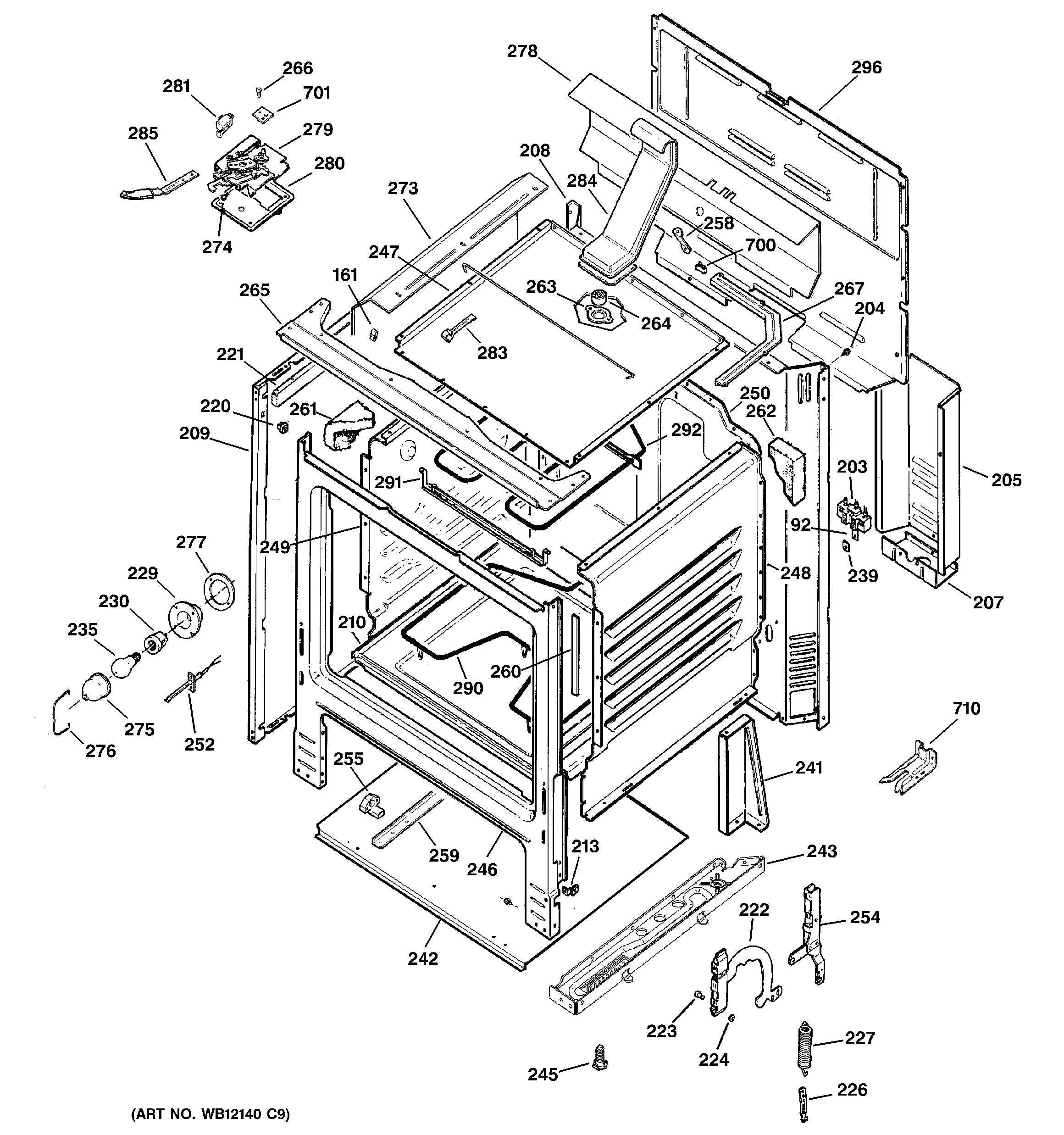 Hotpoint RB787BH2BB body parts diagram