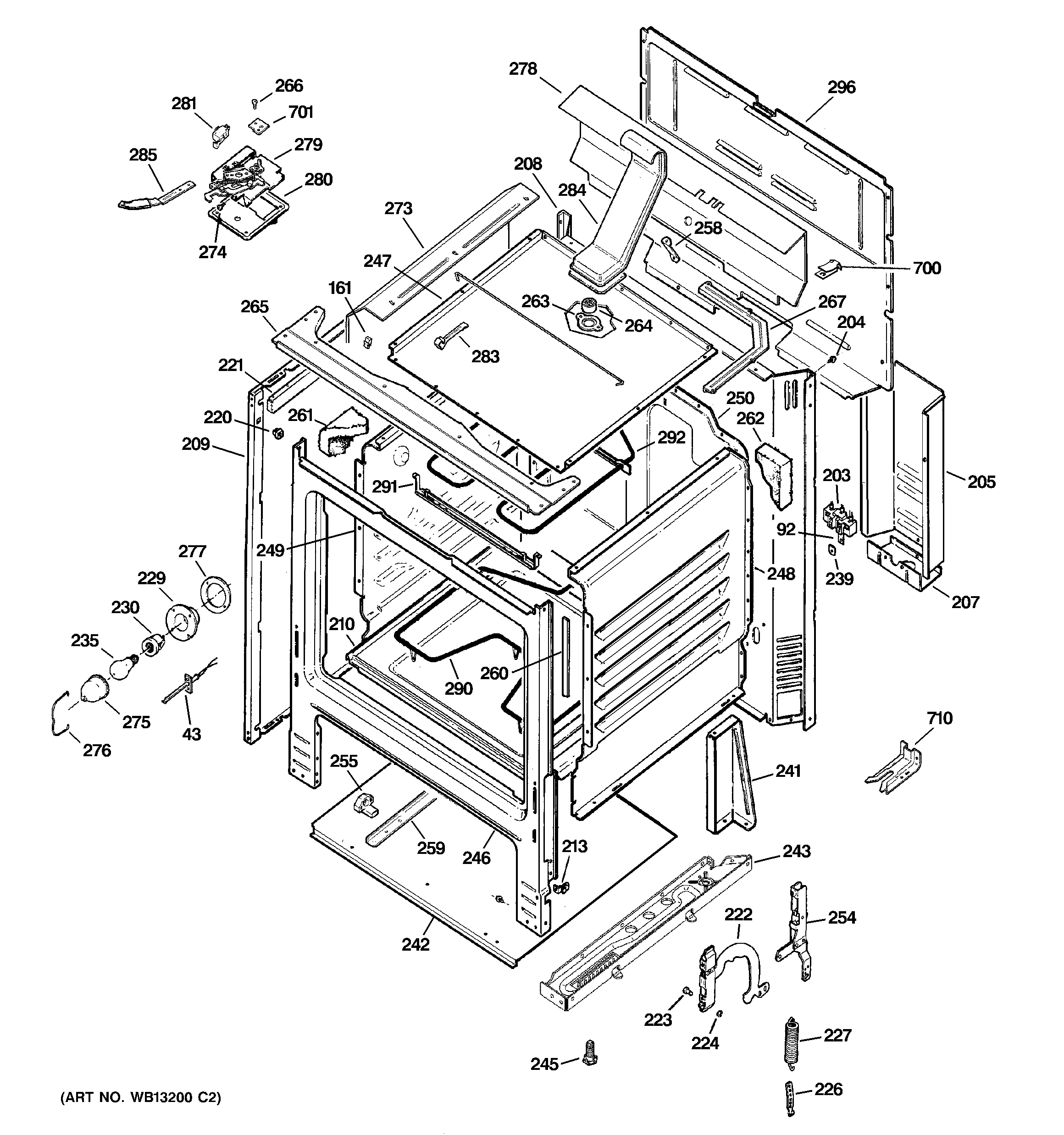 Hotpoint RB790SH2SA body parts diagram