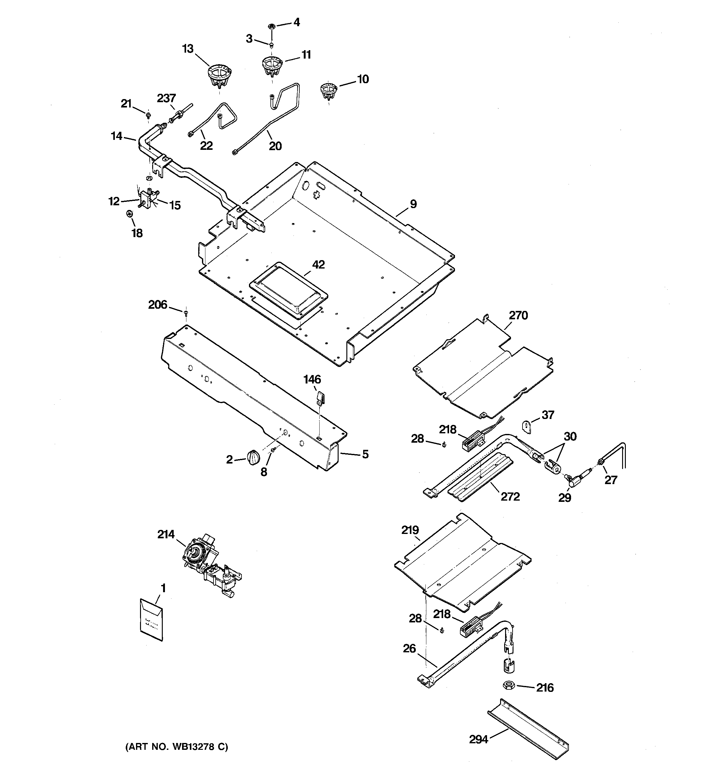 Hotpoint RGB740BEH5WH gas & burner parts diagram
