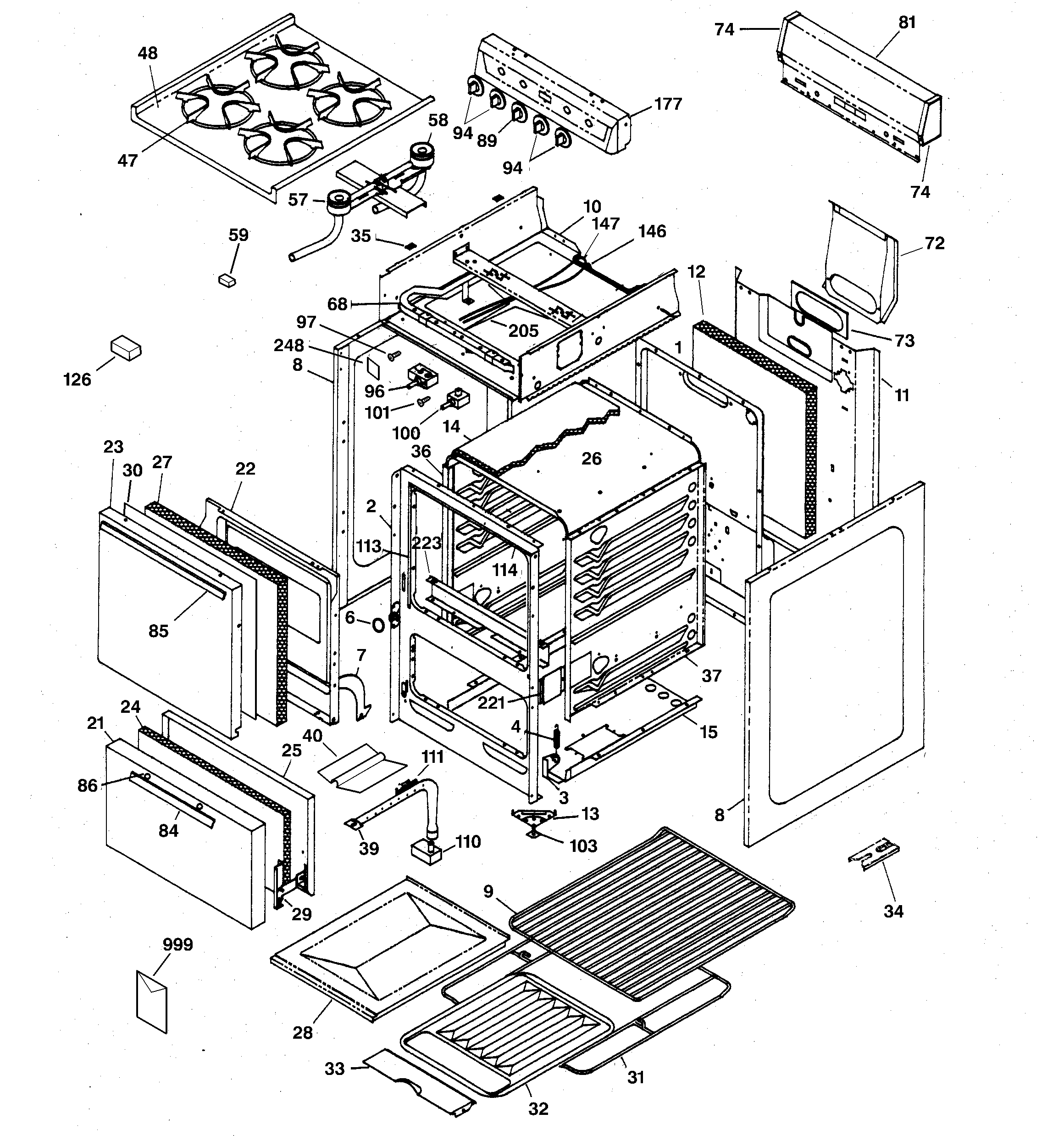 Hotpoint RGA520PW6 range parts diagram