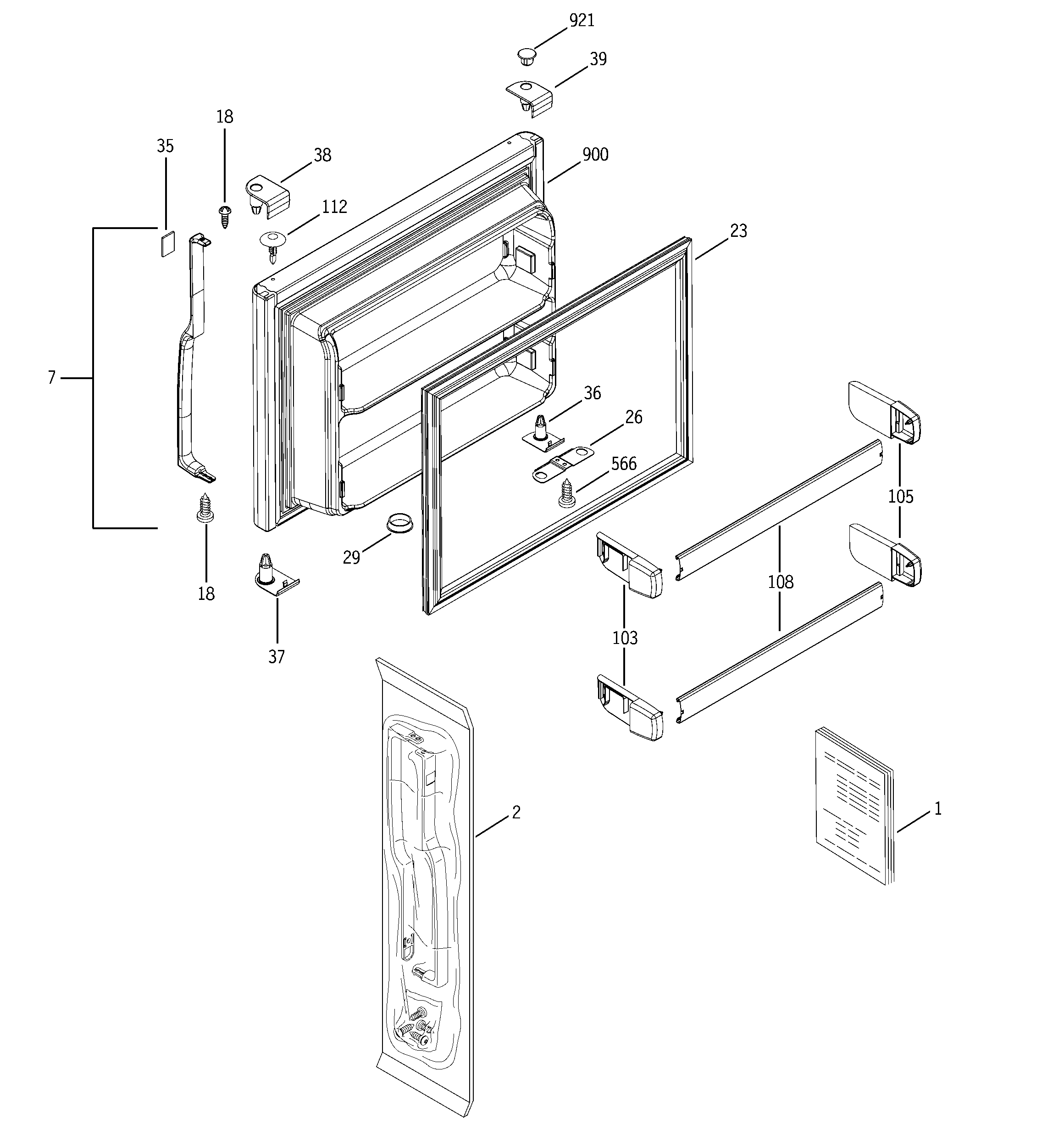 Hotpoint HTM18IBPFRSA freezer door diagram