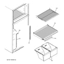 Hotpoint HTS18BBPLRWW fresh food shelves diagram