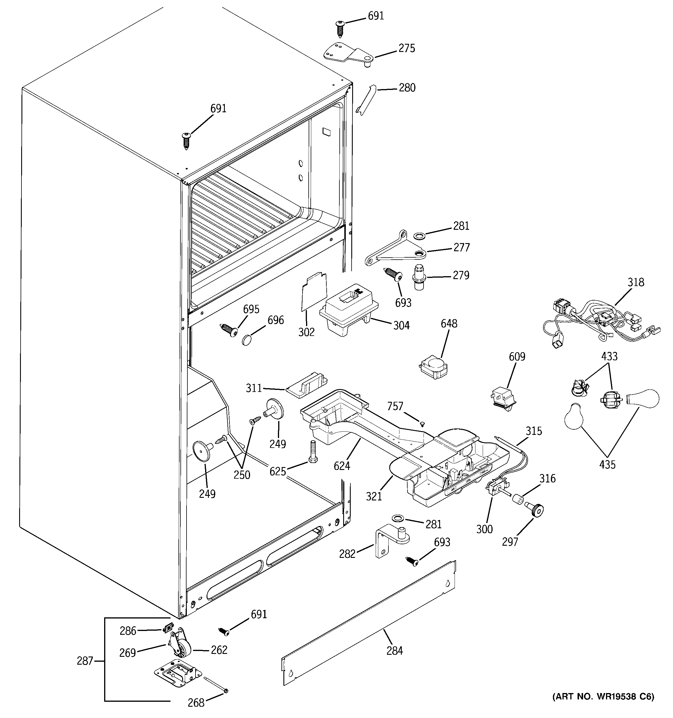 Hotpoint HTM18IBPSRSA fresh food section diagram