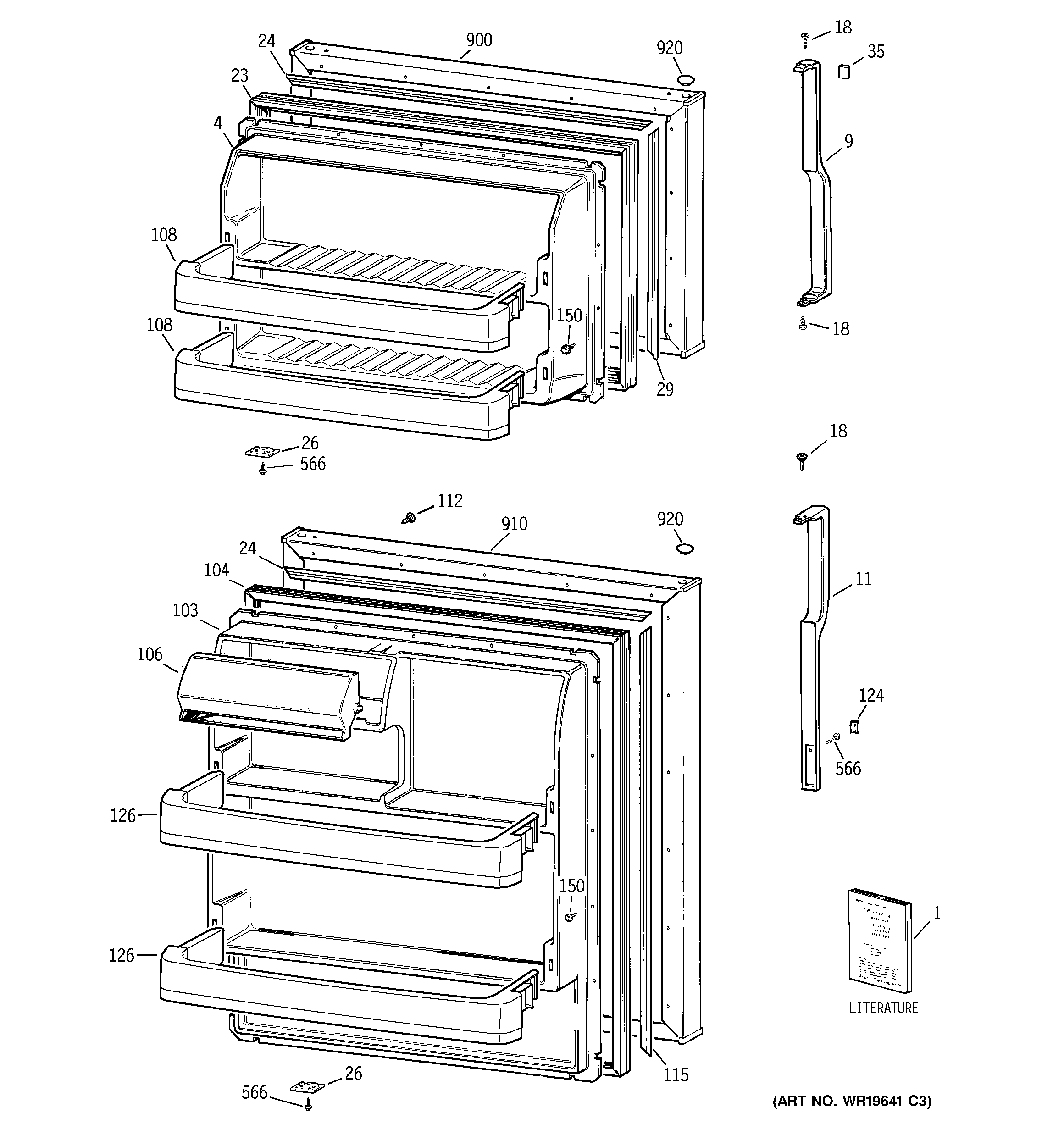 Hotpoint HTS17BBSARCC doors diagram