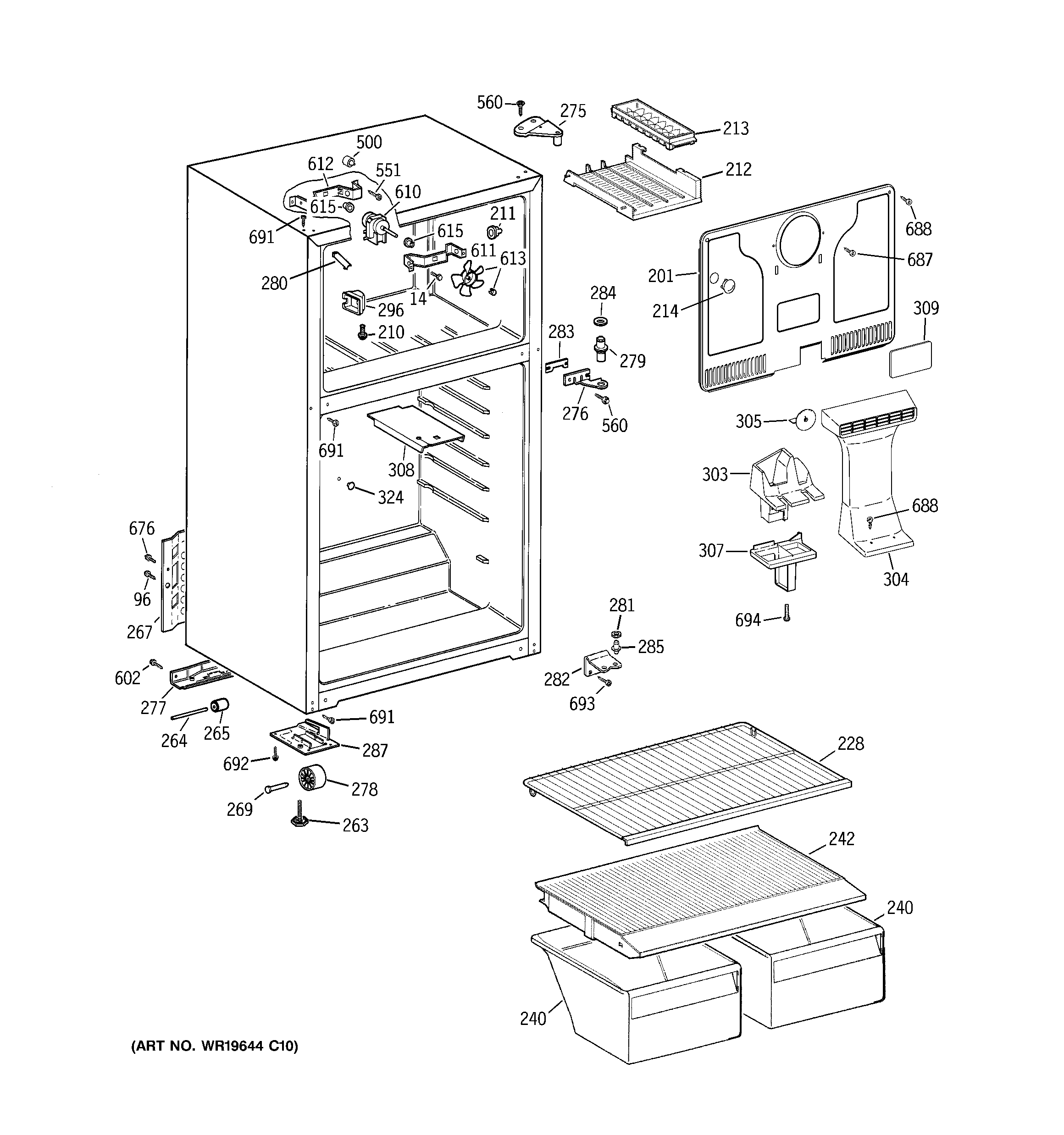 Hotpoint HTS17BBSARCC cabinet diagram