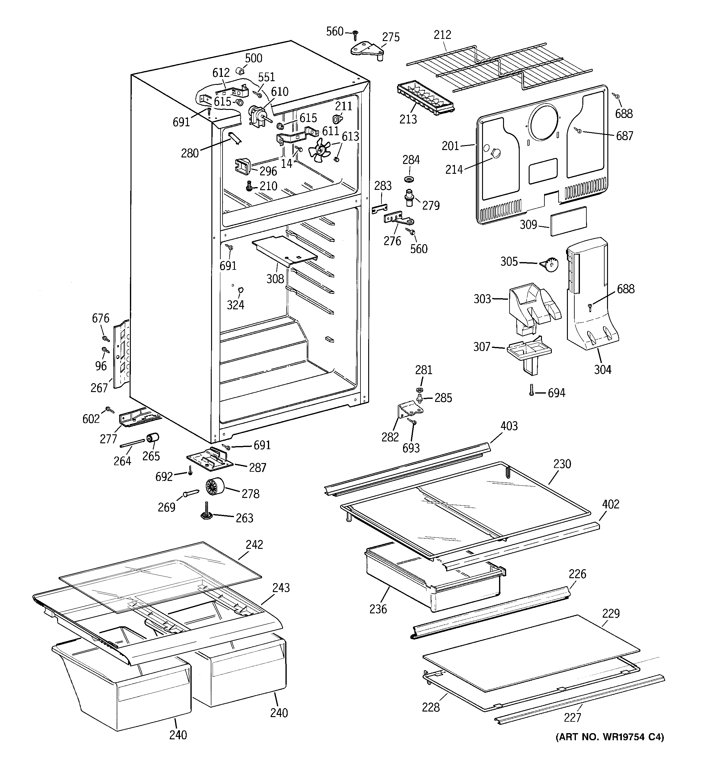 Hotpoint HTS17GBSARWW cabinet diagram