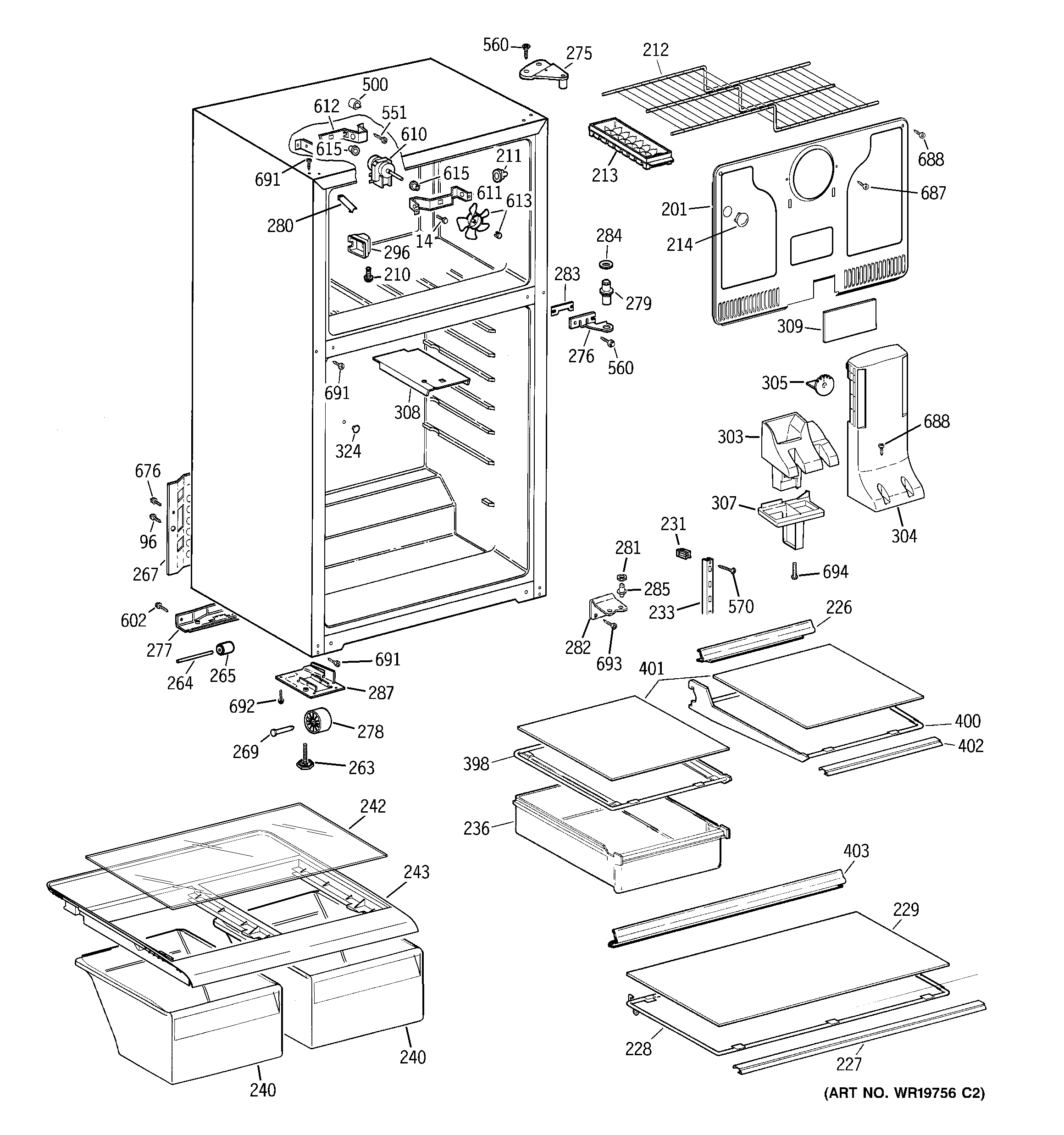 Hotpoint HTS17HBSARCC cabinet diagram