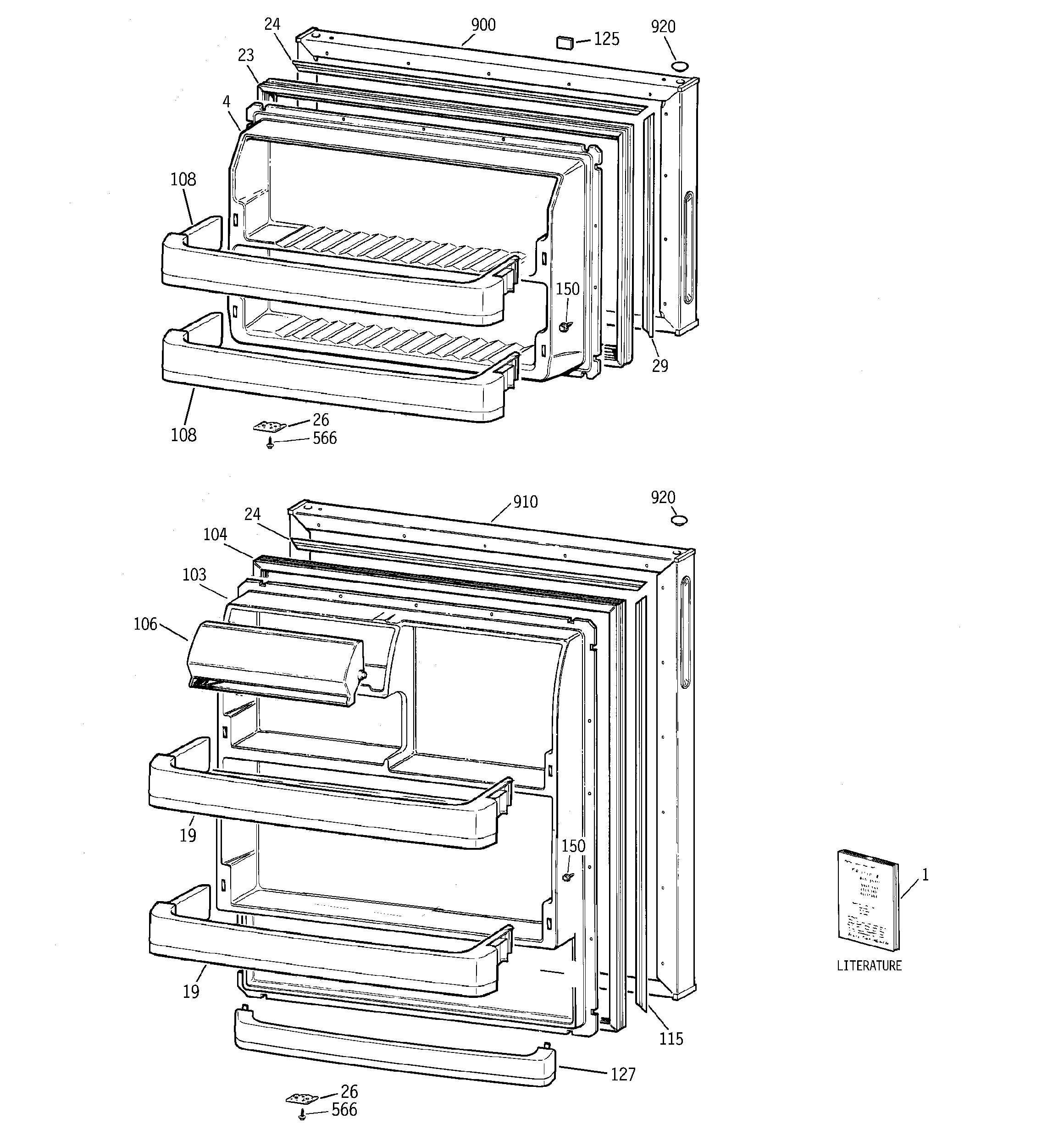 Hotpoint HTR18ABSERWW doors diagram
