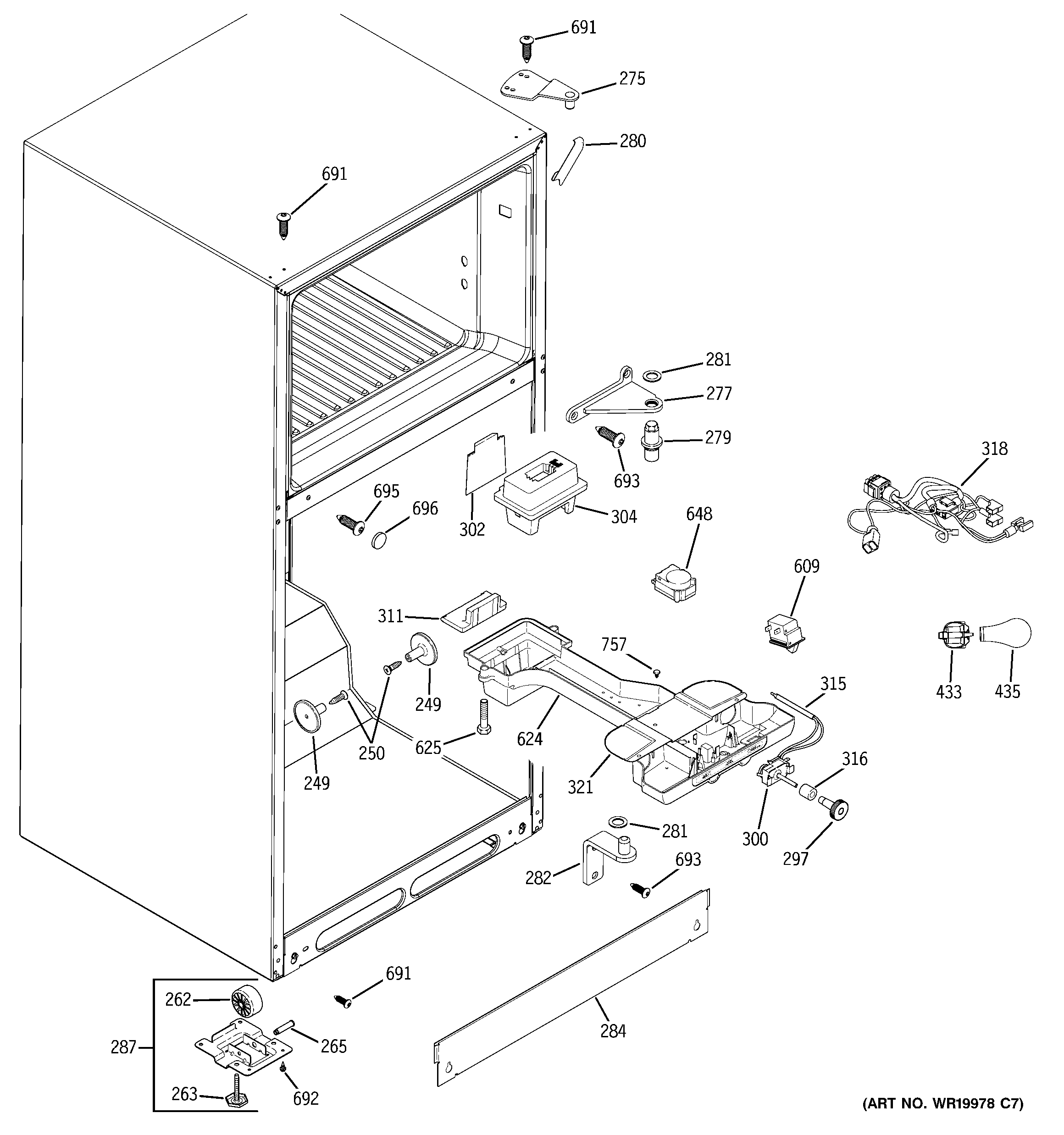 Hotpoint HTS18ICSURWW fresh food section diagram