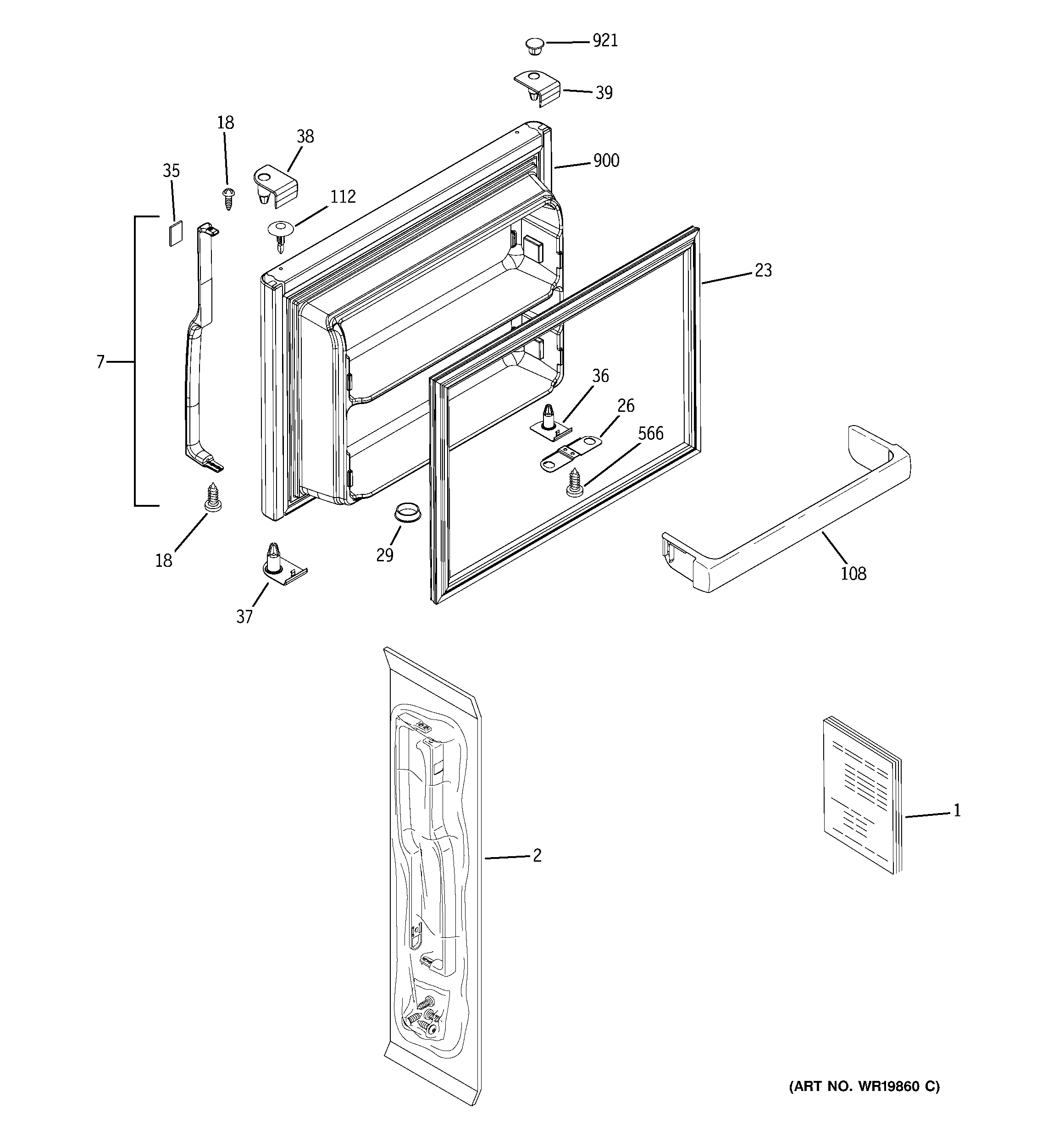 Hotpoint HTS18IBSVRWW freezer door diagram