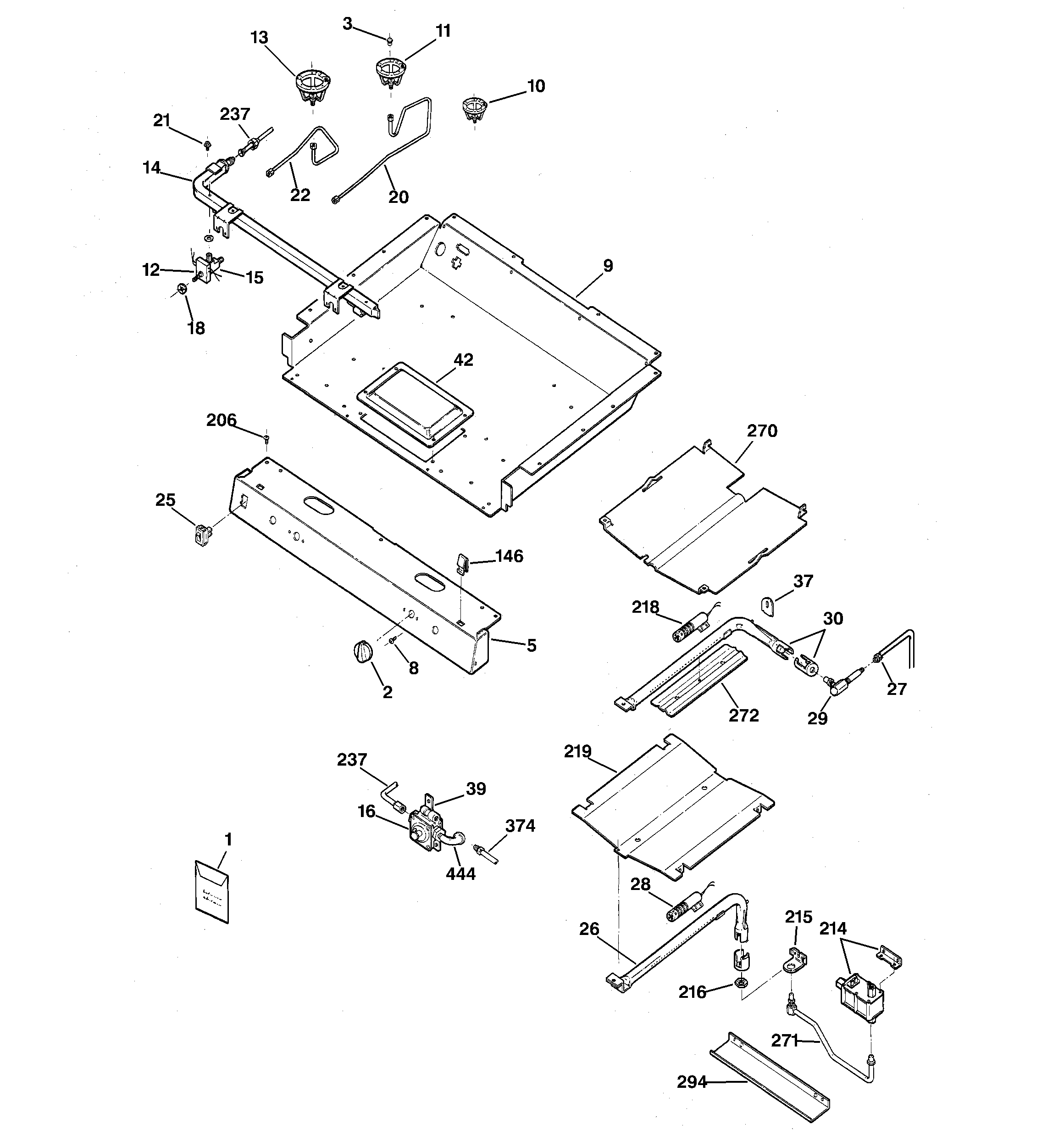 Hotpoint RGB746HED1WH gas & burner parts diagram