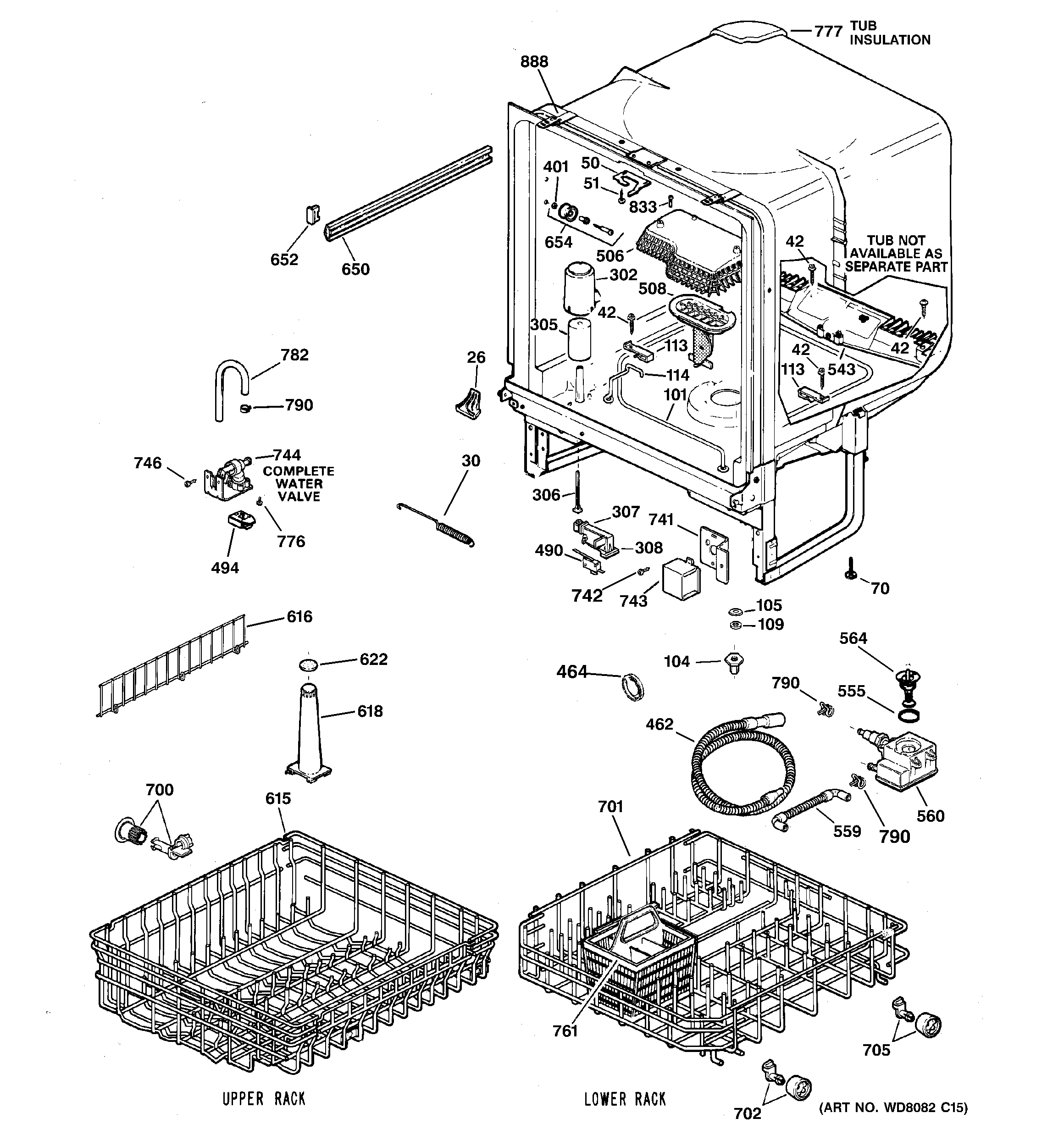 Hotpoint HDA3400G05WW body parts diagram