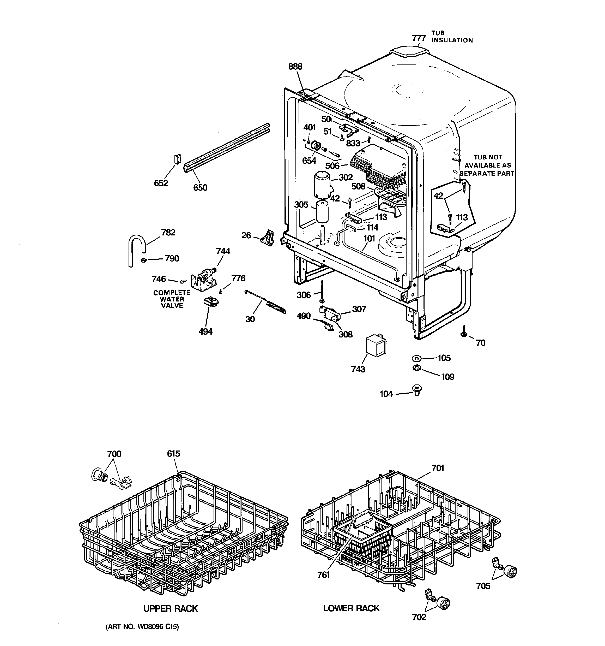 Hotpoint HDA2000G20BB body parts diagram