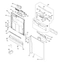 Hotpoint HLD4040M15SA escutcheon & door assembly diagram