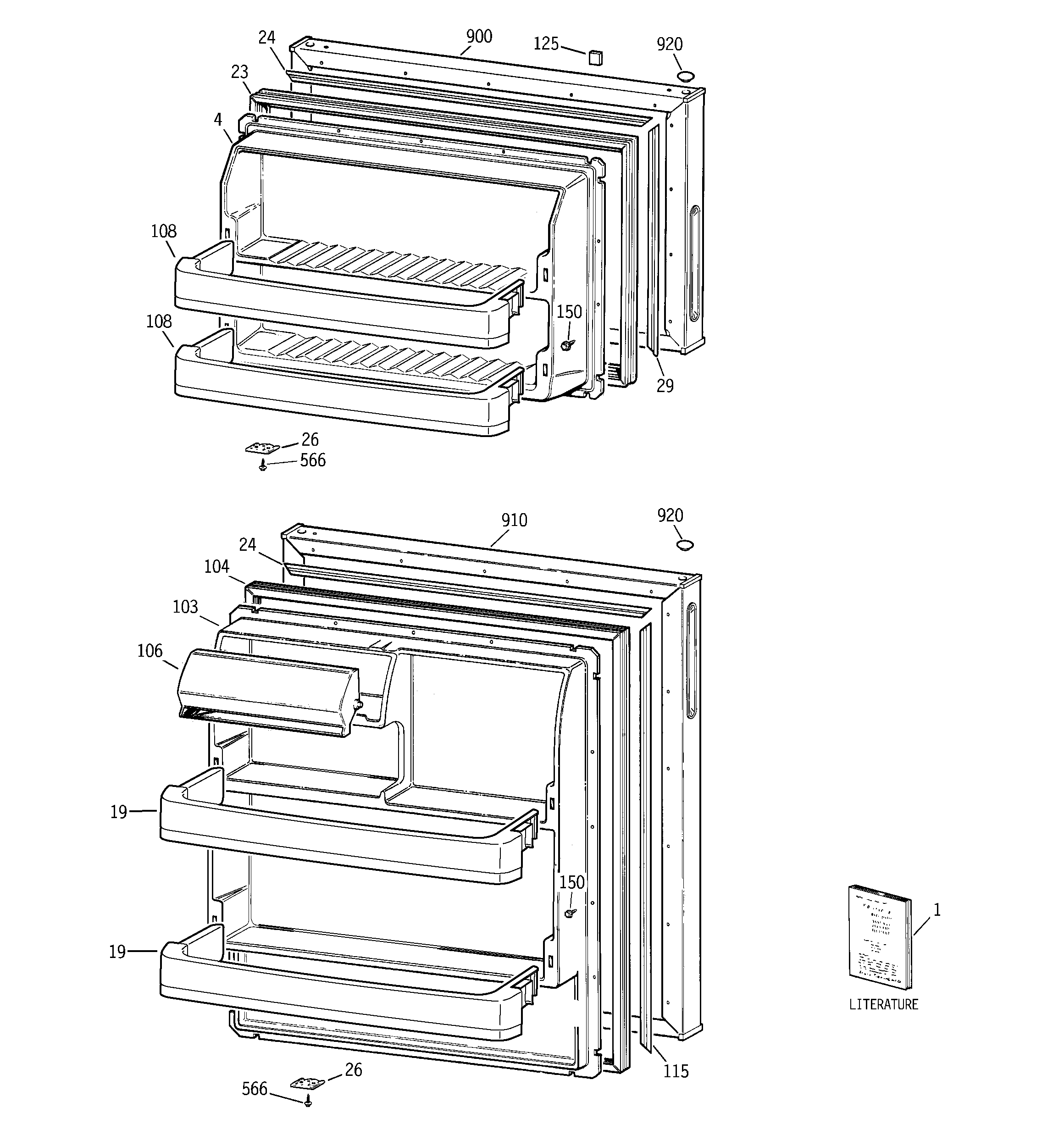Hotpoint HTR17DBSERWW doors diagram