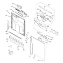 Hotpoint HLD4000N00WW escutcheon & door assembly diagram