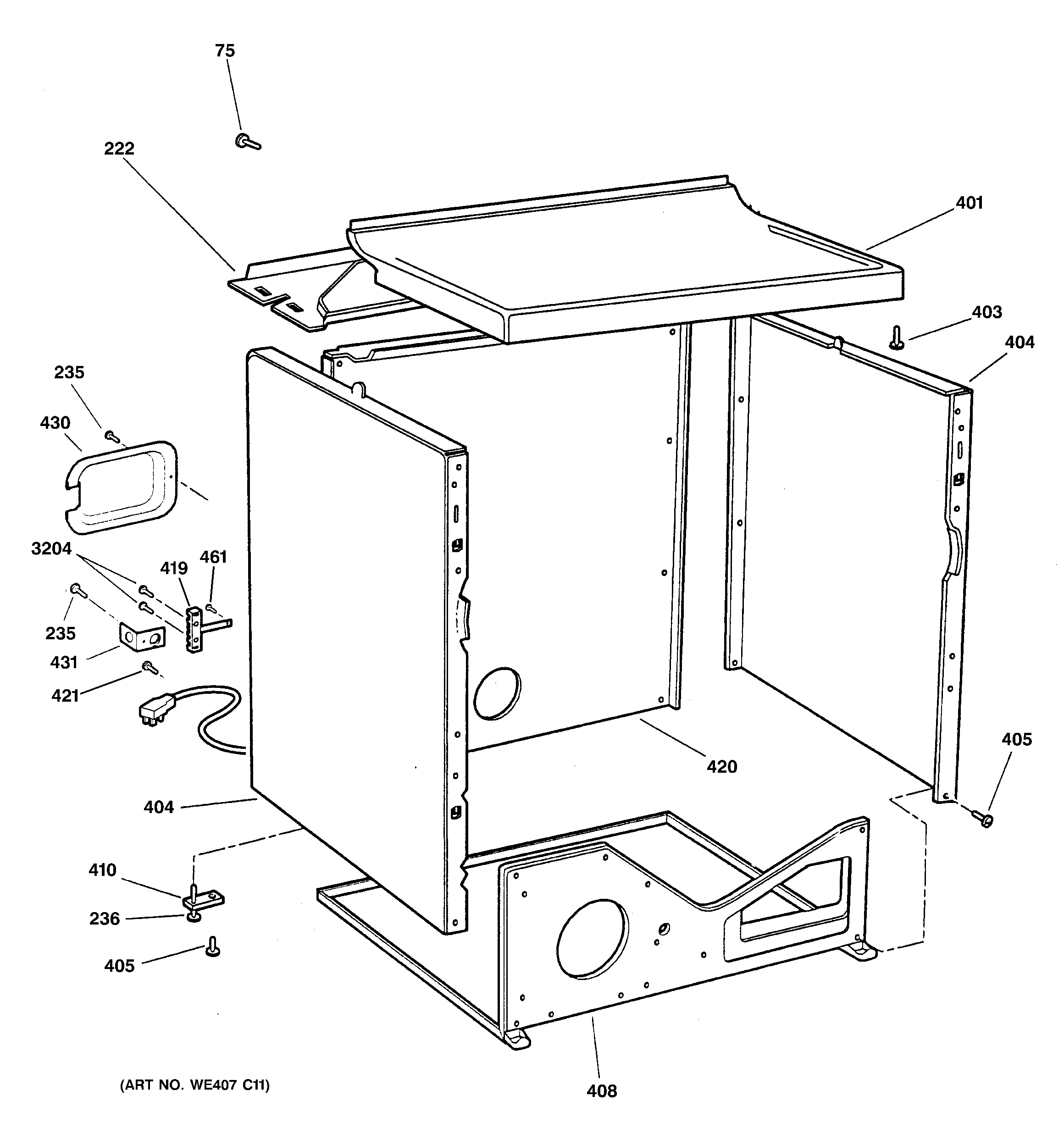 Hotpoint NBXR333EG0WW cabinet diagram