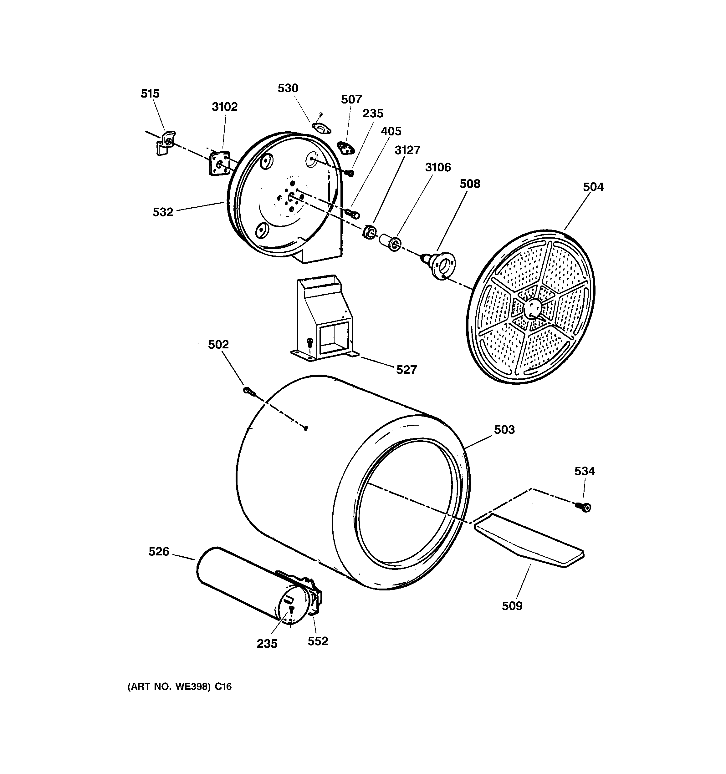 Hotpoint NWXR483GG0WW drum diagram