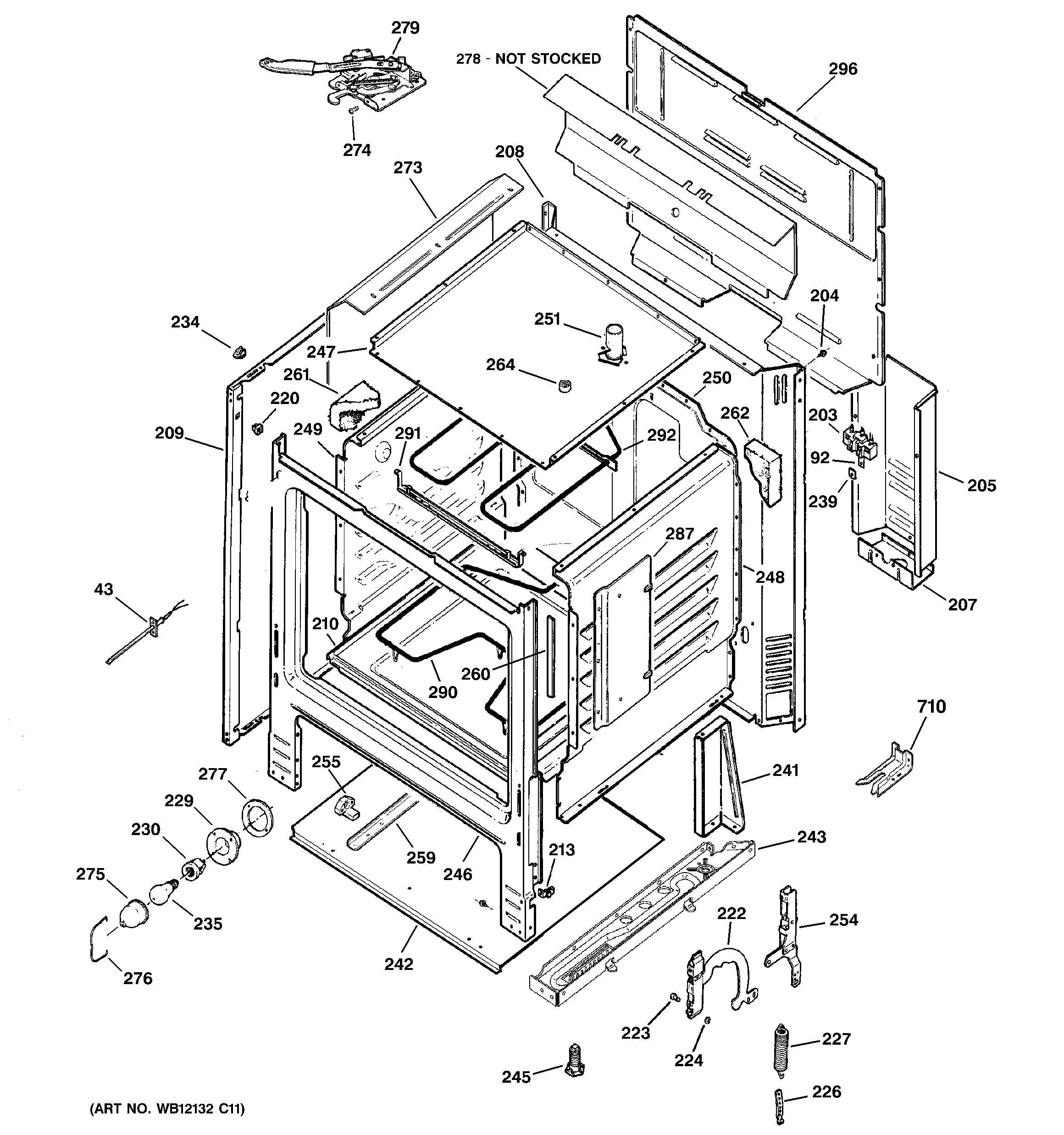 Hotpoint RB740BH4WH body parts diagram