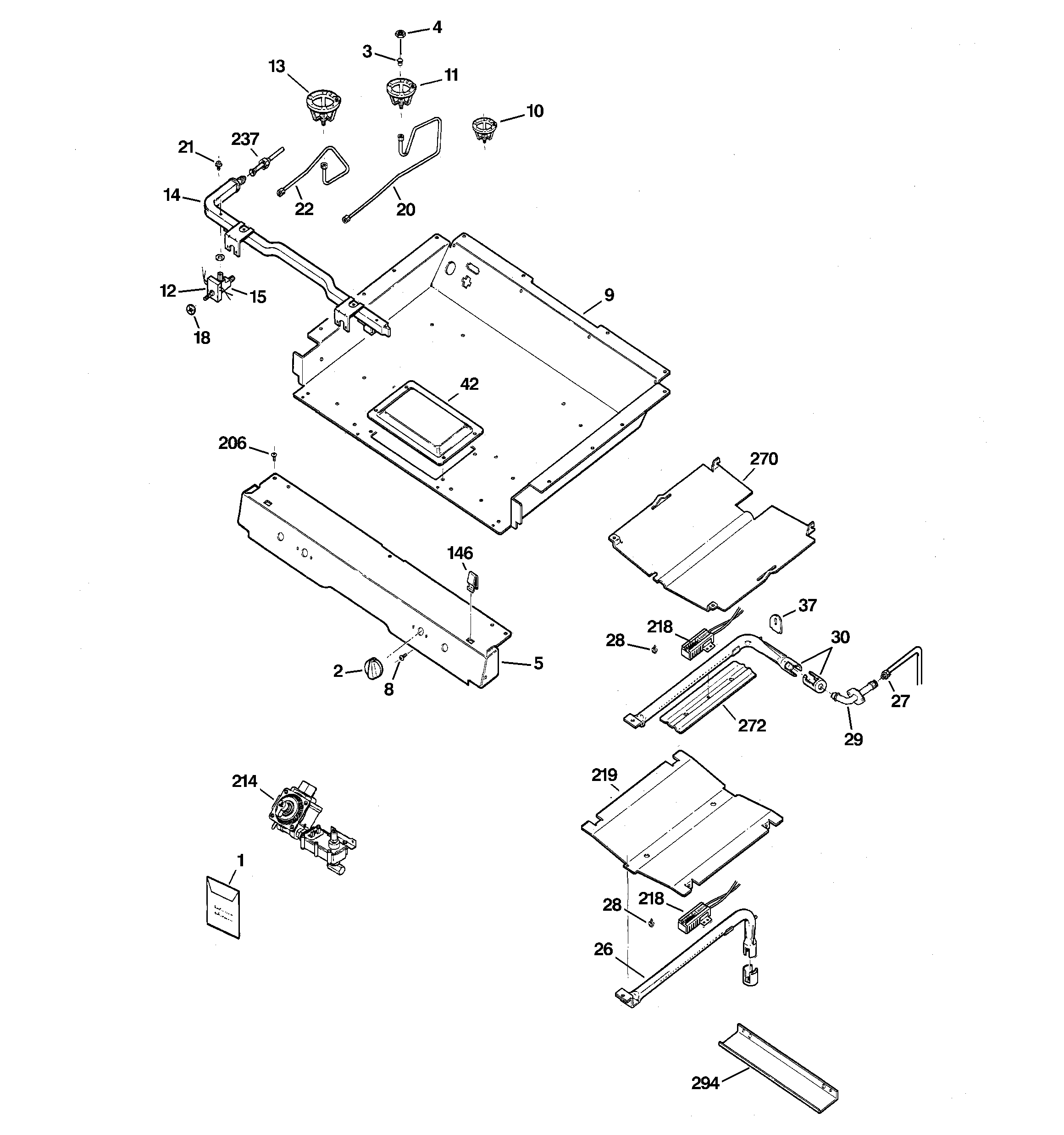 Hotpoint RGB745EEH6BB gas & burner parts diagram