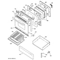 Hotpoint RGB746WEH8WW door & drawer parts diagram