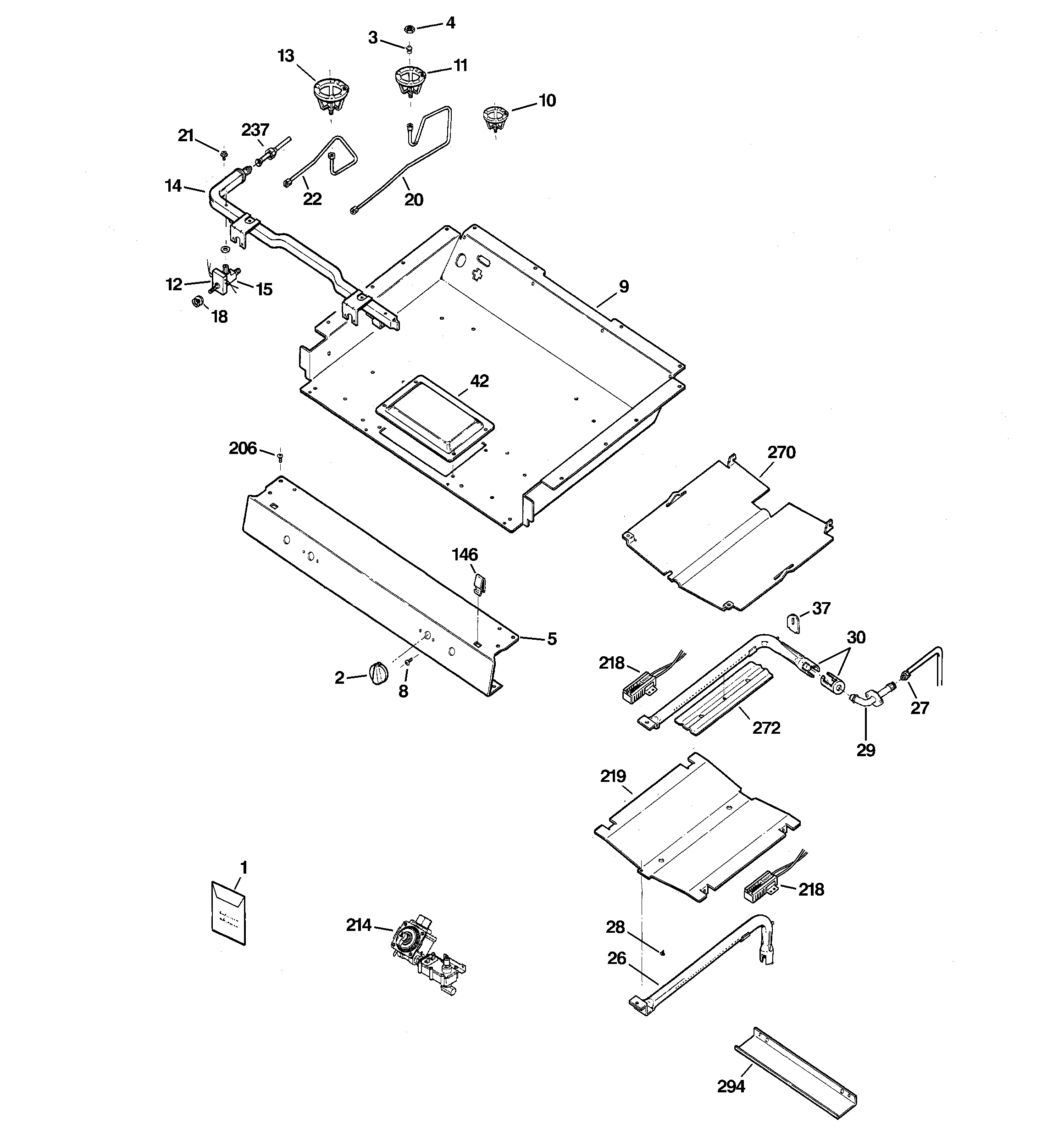 Hotpoint RGB790BEK4BB gas & burner parts diagram