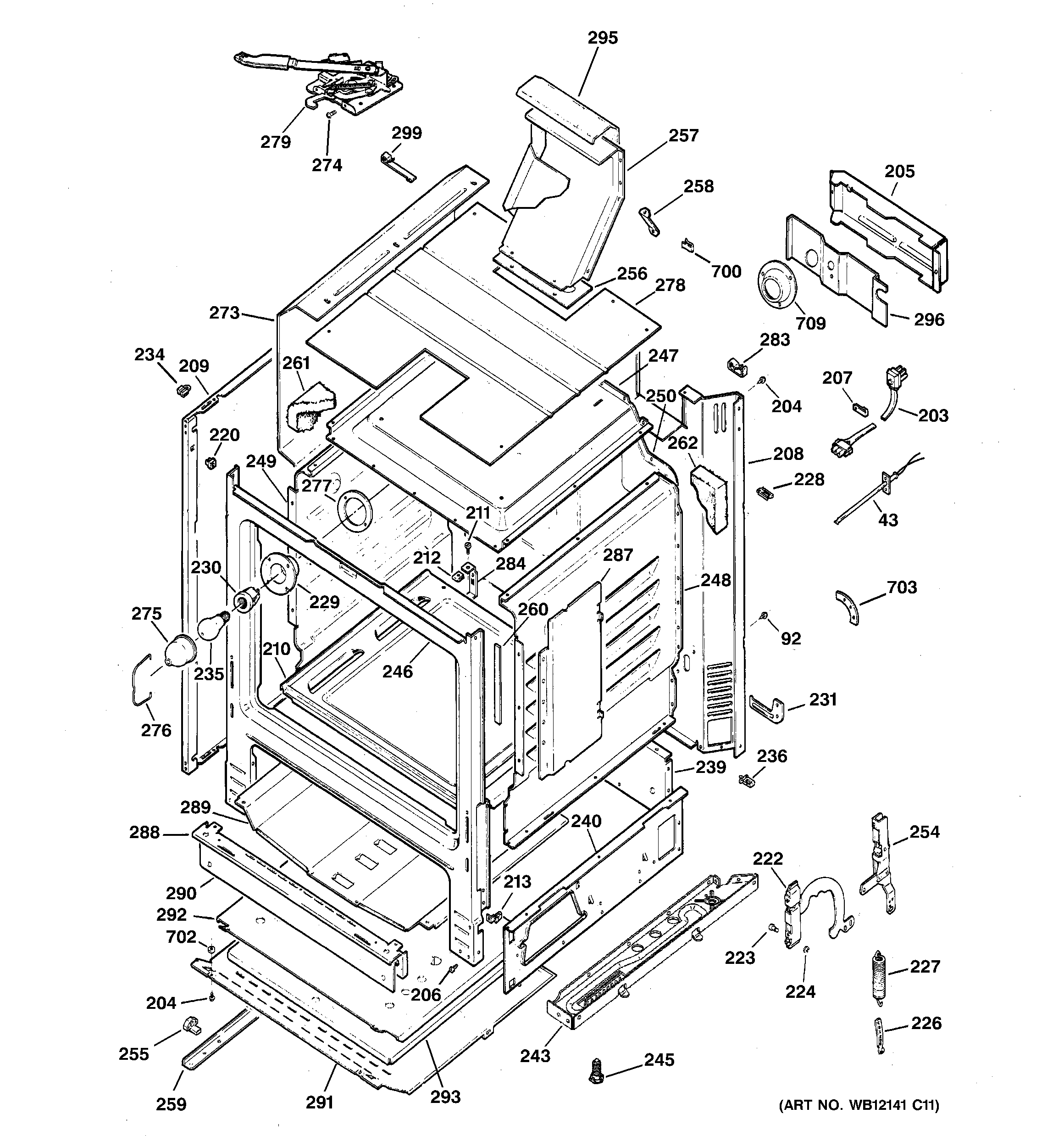 Hotpoint RGB790BEK4BB body parts diagram