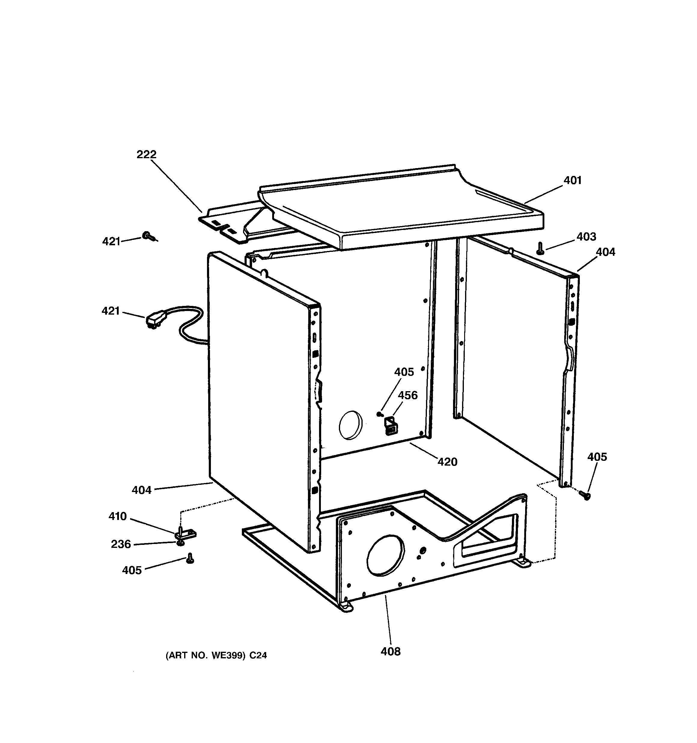 Hotpoint NVLR223GH1WO cabinet diagram