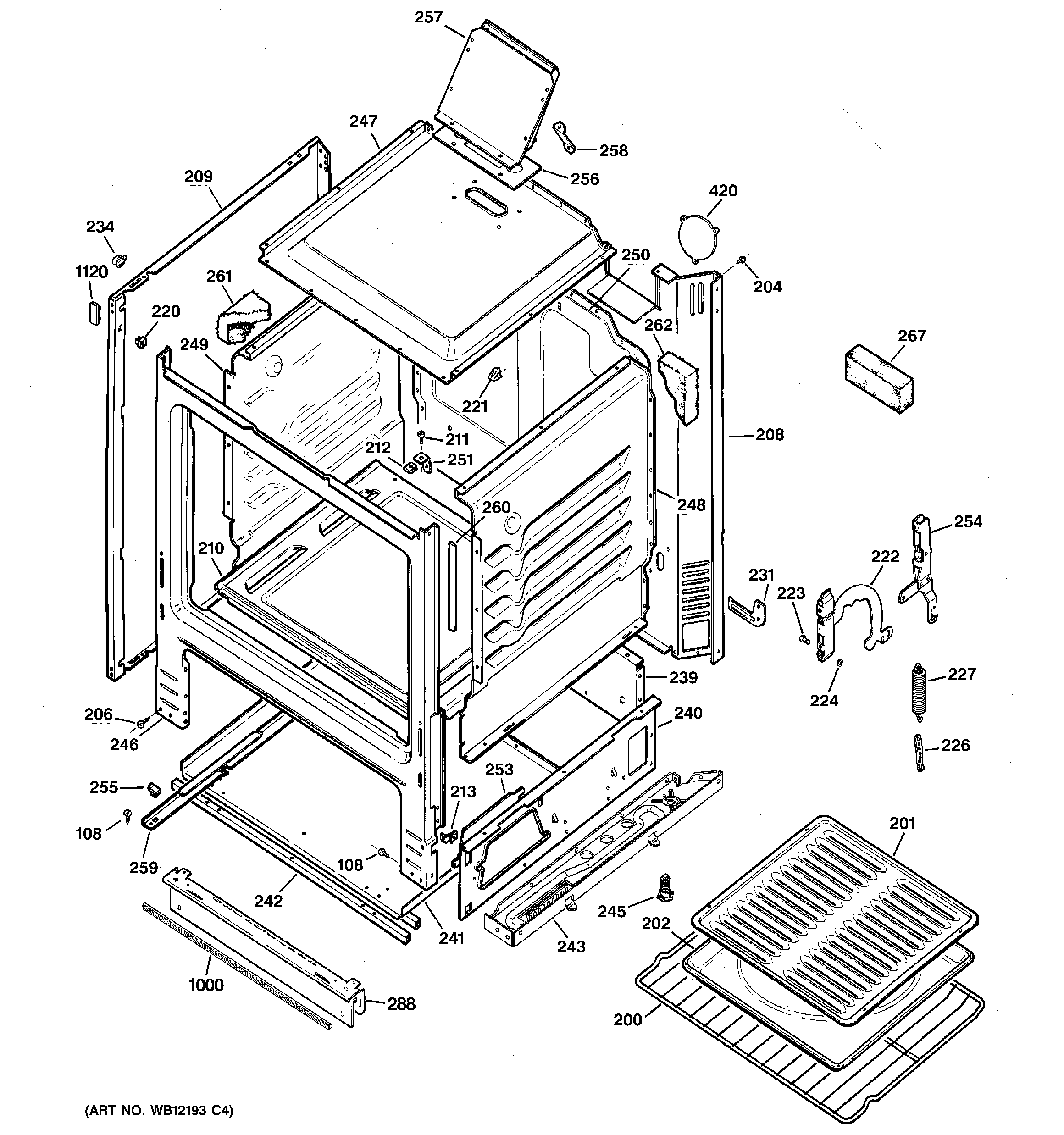 Hotpoint RGB523PPH3CT body parts diagram