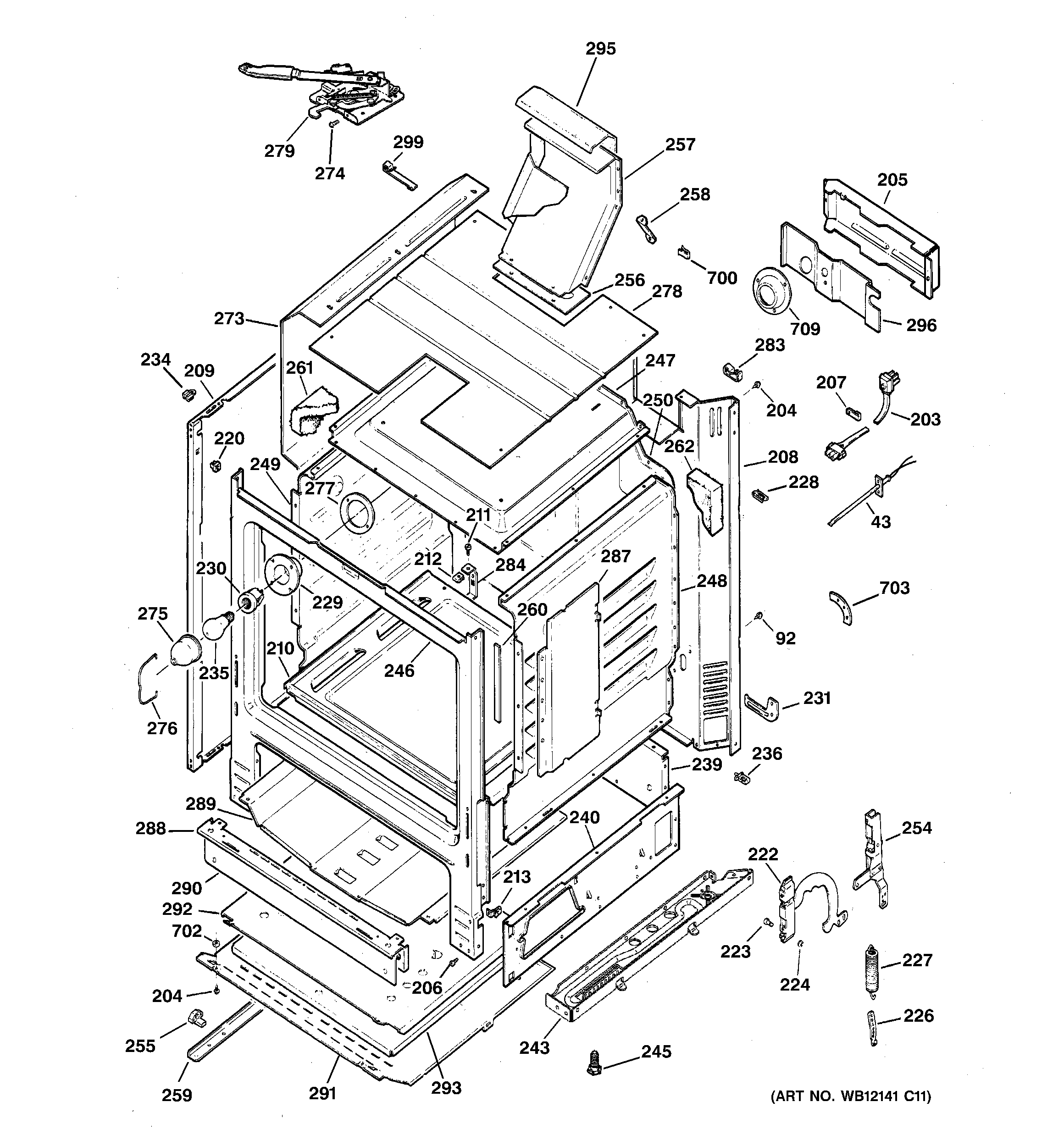 Hotpoint RGB745WEHBWW body parts diagram