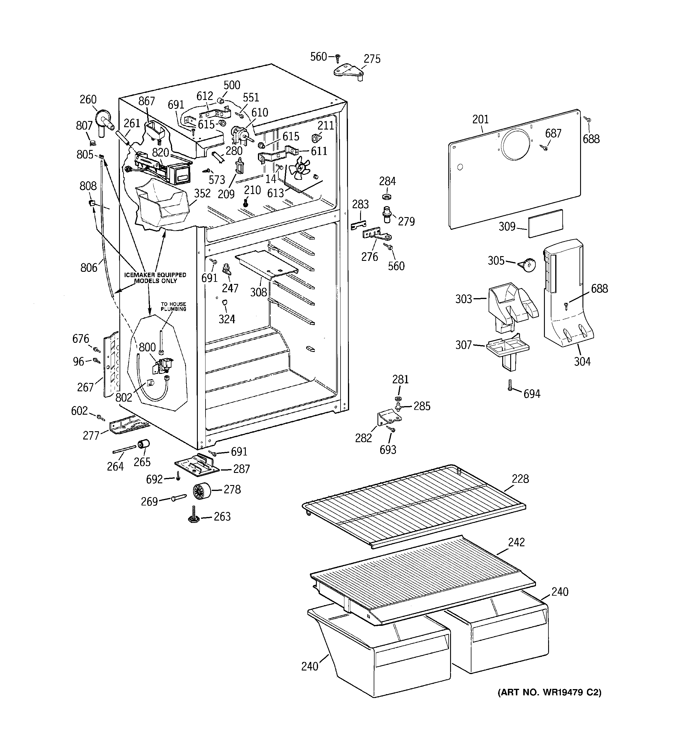 Hotpoint HTS16BCSERWW cabinet diagram